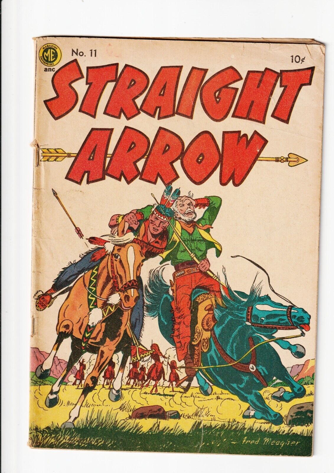 STRAIGHT ARROW #11 1951, Magazine Enterprises - Powell art 1st print