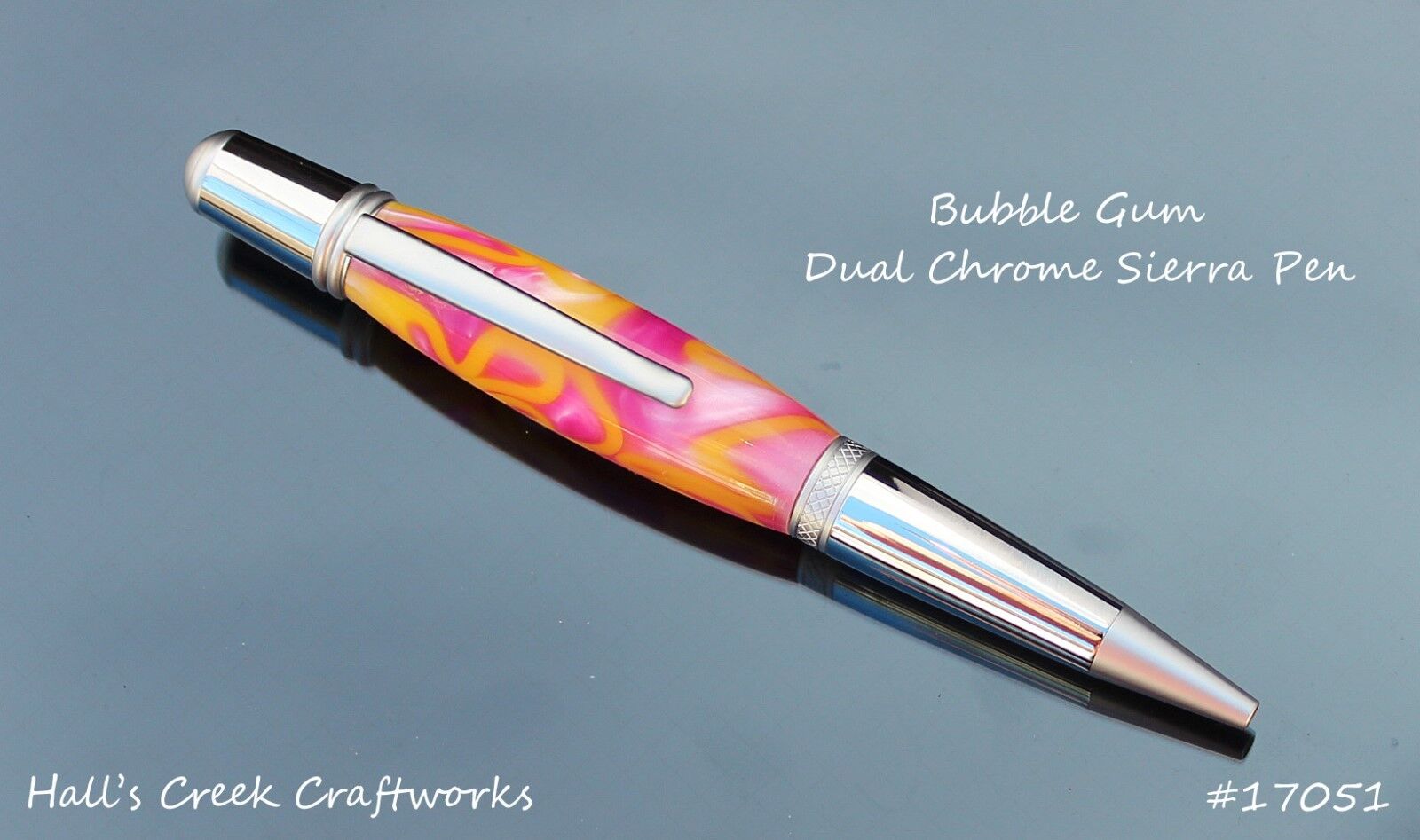 Handcrafted Bubble Gum Dual Chrome Sierra Pen