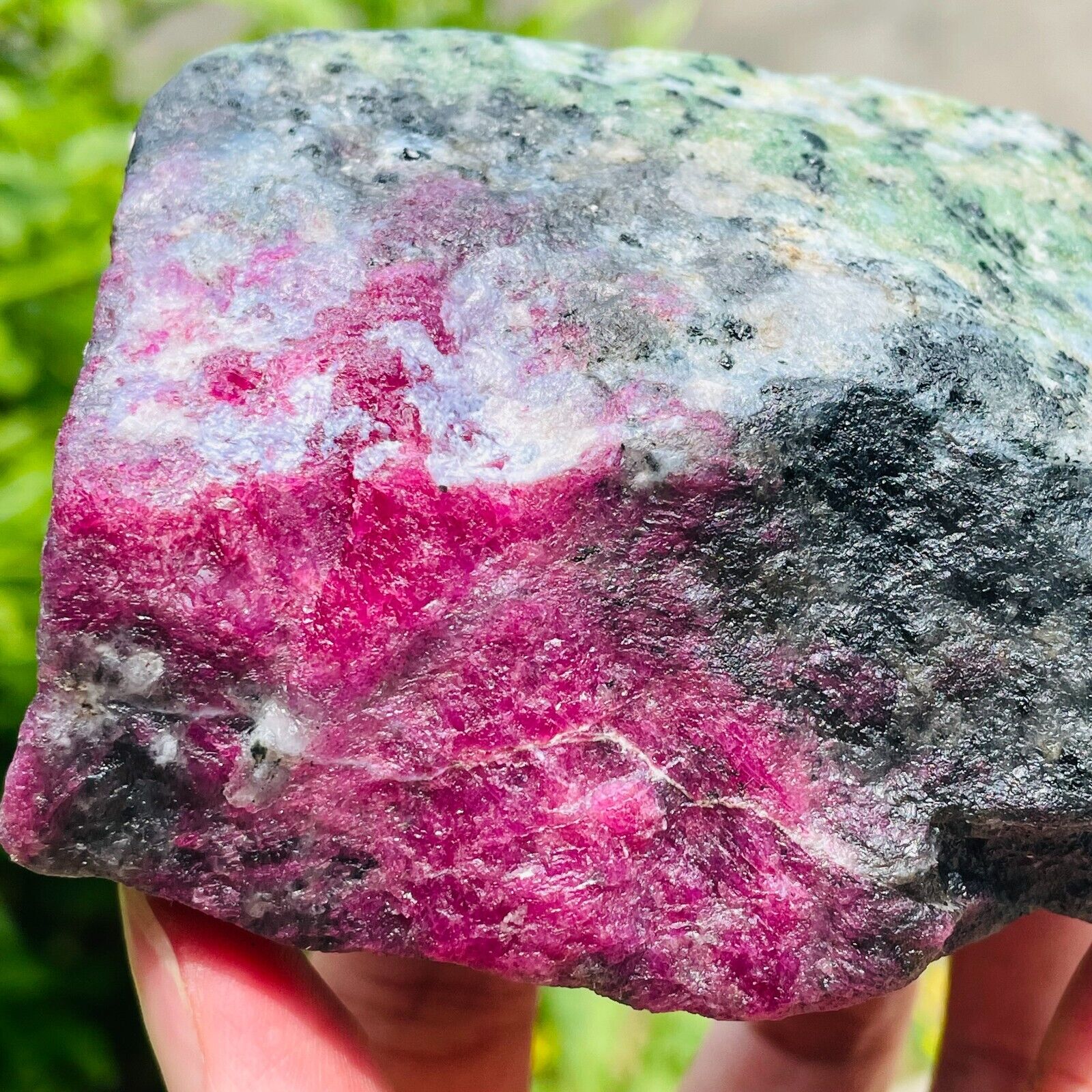 794g Rare Natural Ruby Zoisite Quartz Crystal Gemstone Rough Specimen Healing