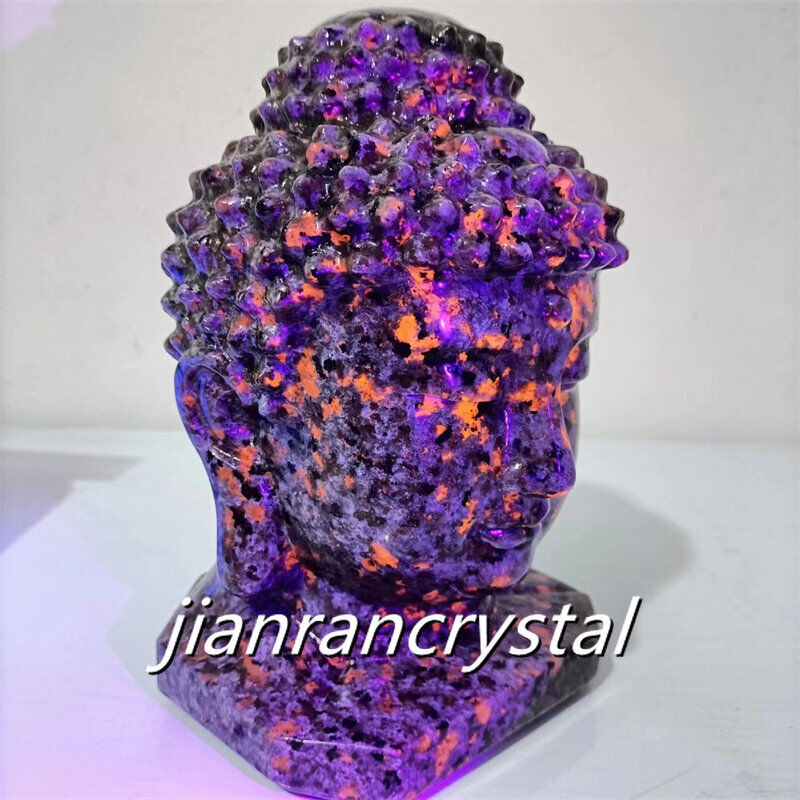 11LB+ Natural Quartz Crystal Yooperlite Hand Carving Buddha Skull Healing 1pc