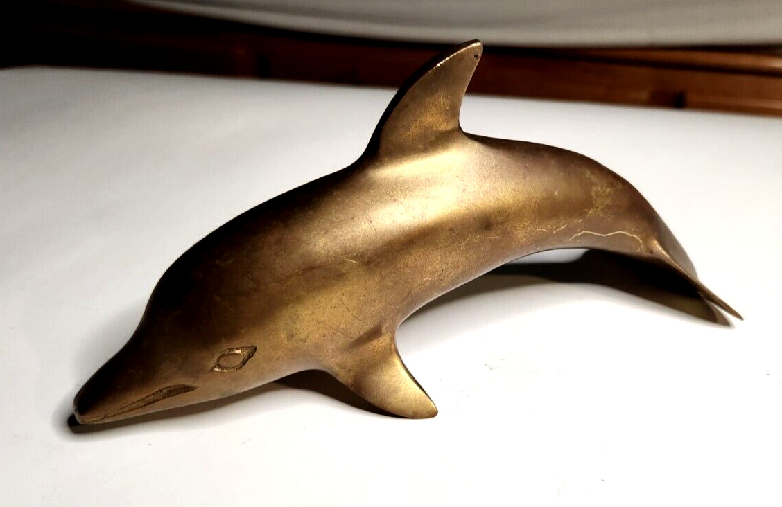 Brass Dolphin Figurine Paperweight 8\