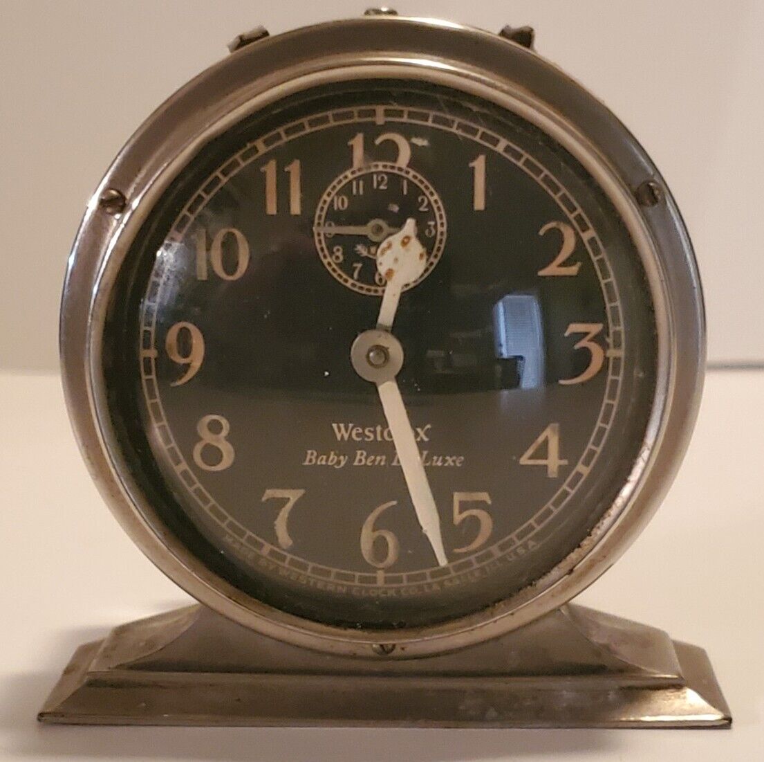 Antique 1927 Westclox  Baby Ben Deluxe Alarm Clock Deco