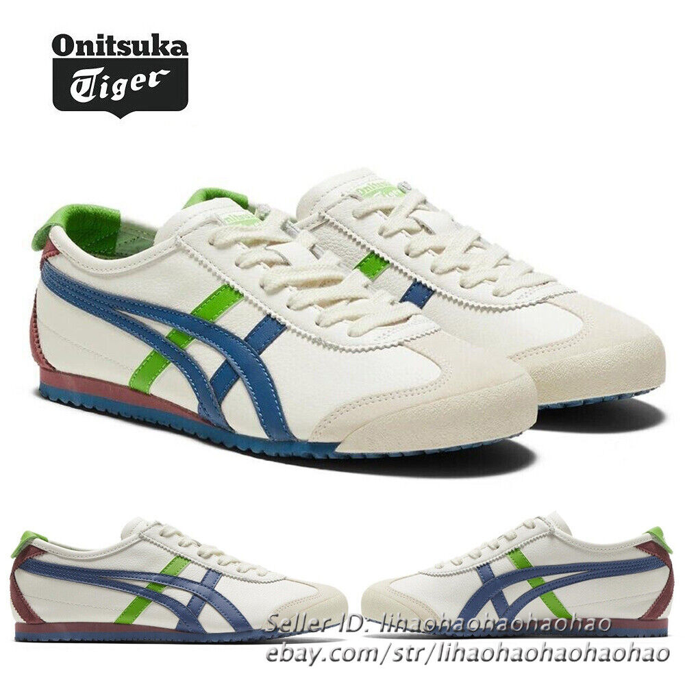 Onitsuka Tiger MEXICO 66 Classic Sneakers Cream/Mako Blue Unisex Shoes NEW