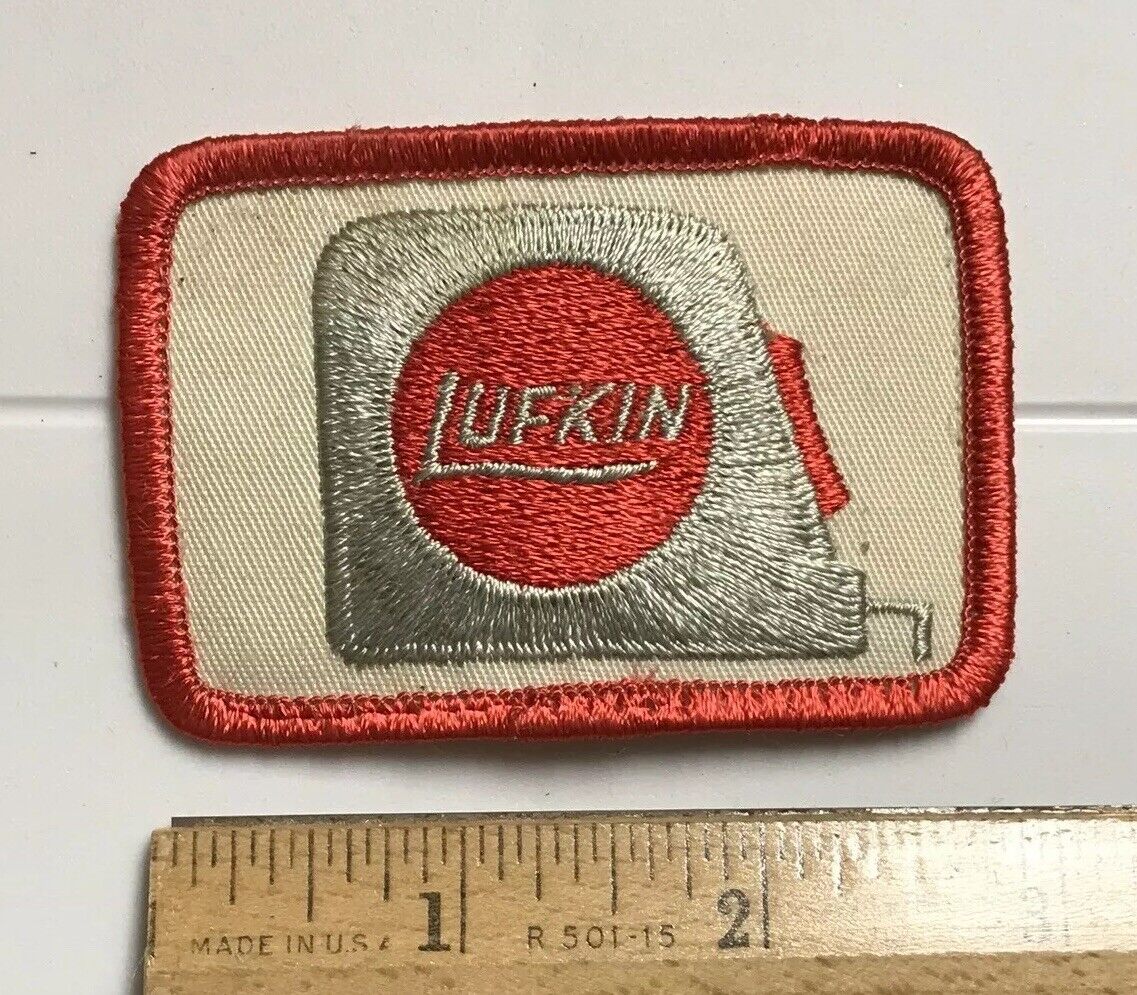 Lufkin Tape Measure Silver Red Souvenir Embroidered Patch Badge