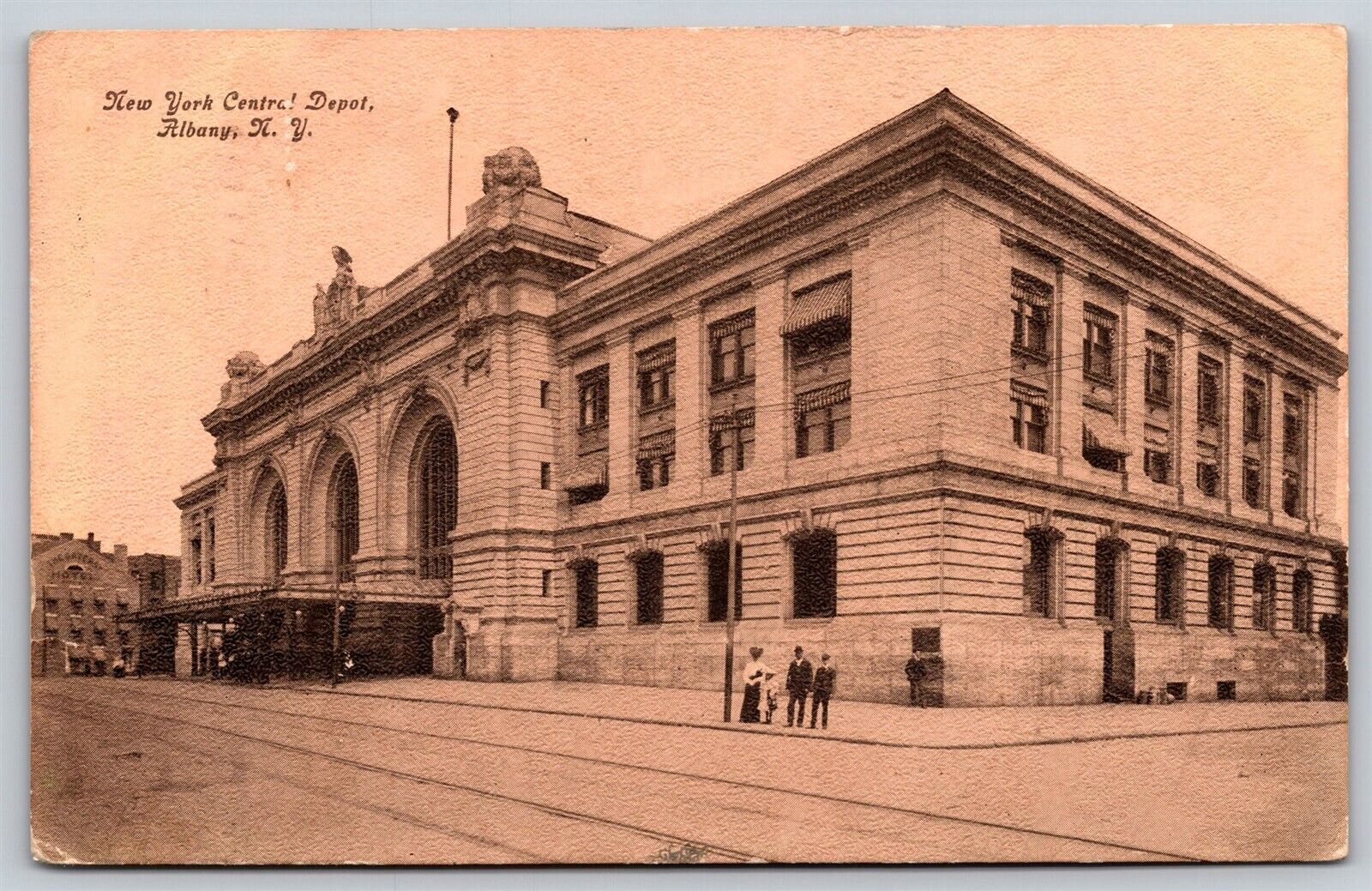 Postcard New York Central Depot, Albany NY 1910 N129