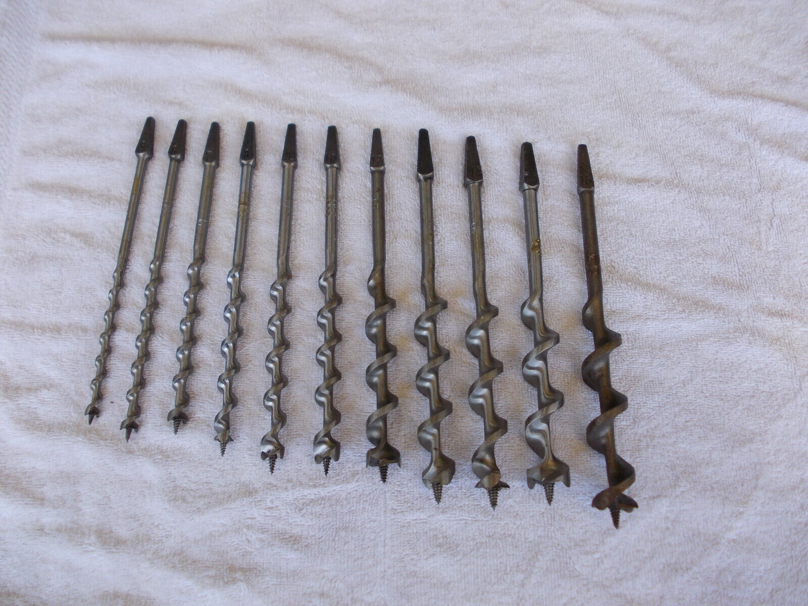 Vintage Stanley Brace Auger Bits New Old Stock Tools 11PC USA