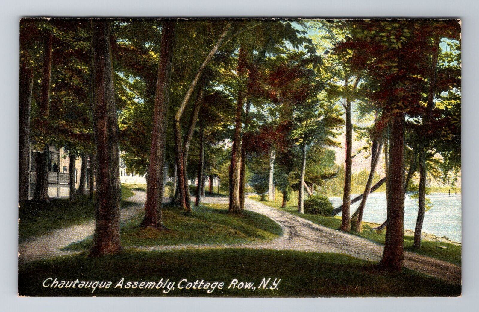 Cottage Row NY-New York, Chautauqua Assembly, Antique, Vintage c1908 Postcard