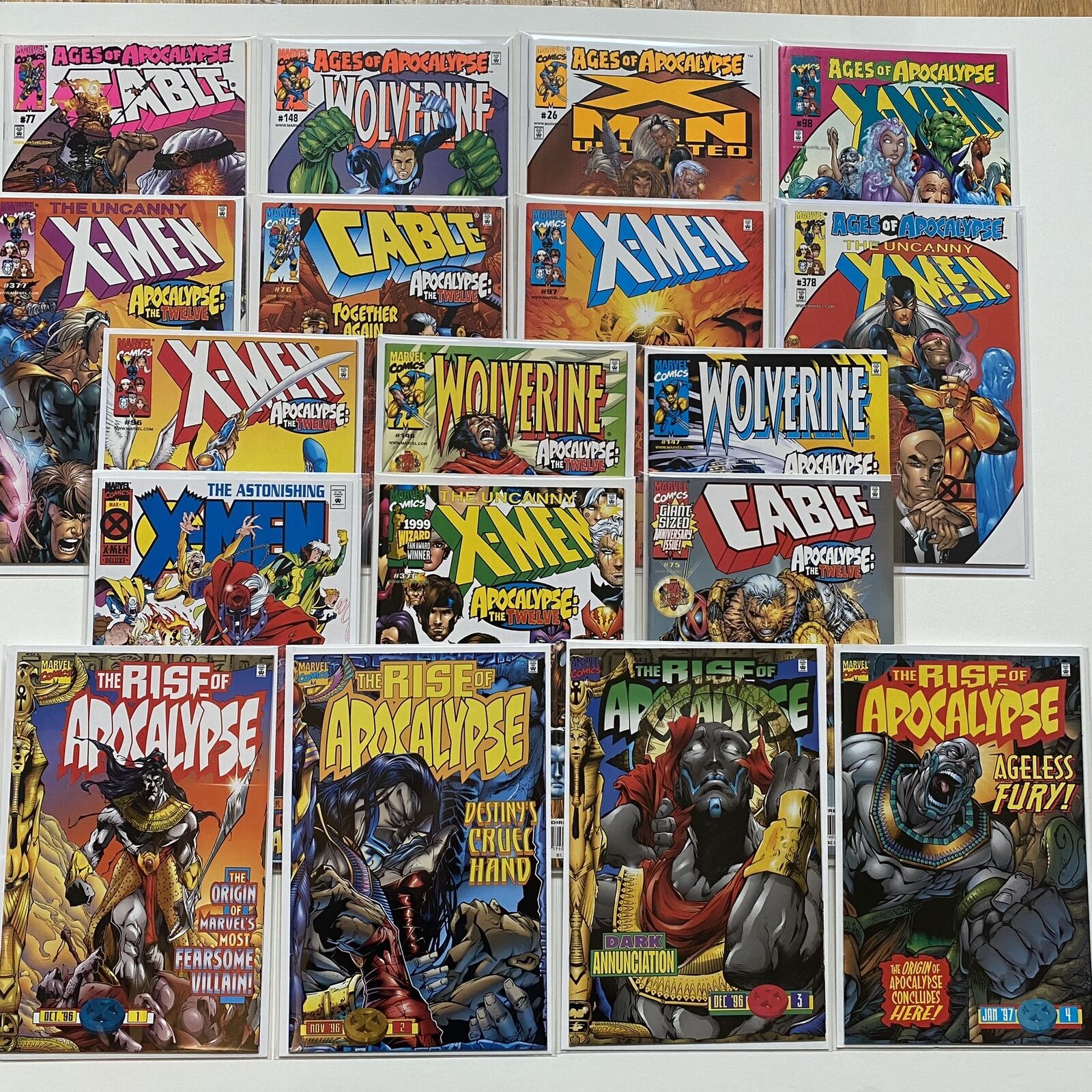 Marvel Comics Apocalypse The Twelve Ages of 18 Comic Set X-Men Wolverine Cable