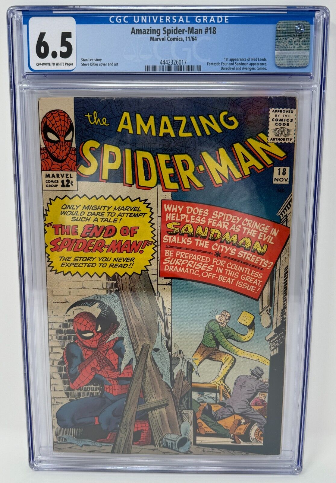 Amazing Spider-Man #18 CGC 6.5 1964 1st app Ned Leeds Marvel Comics
