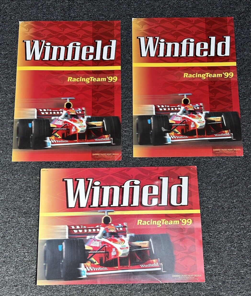 Rare 1999 Winfield Cigarette Shop Advertising Formula 1 Racing Team X3 Bundle