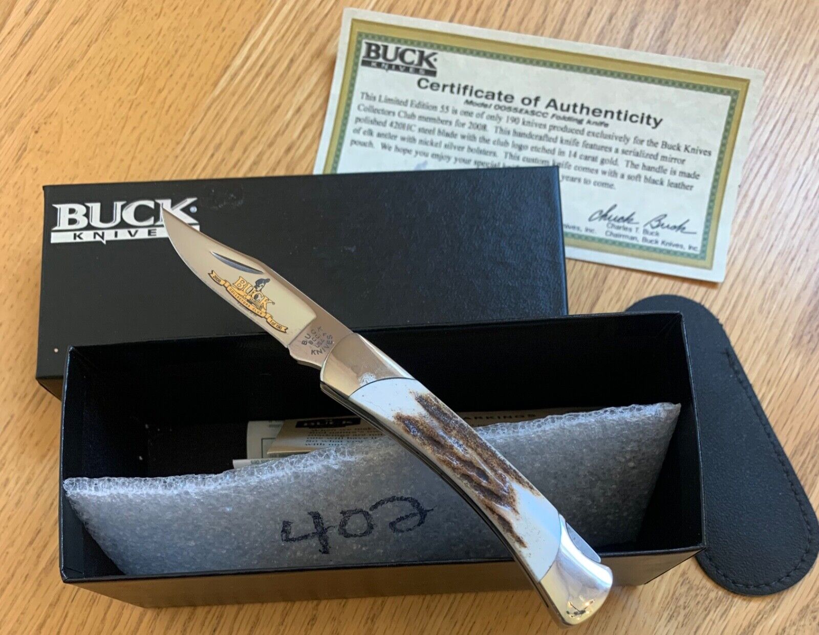 RARE BUCK BCCI 055 STAG NICKEL SILVER KNIFE NEVER USED IN BOX D22