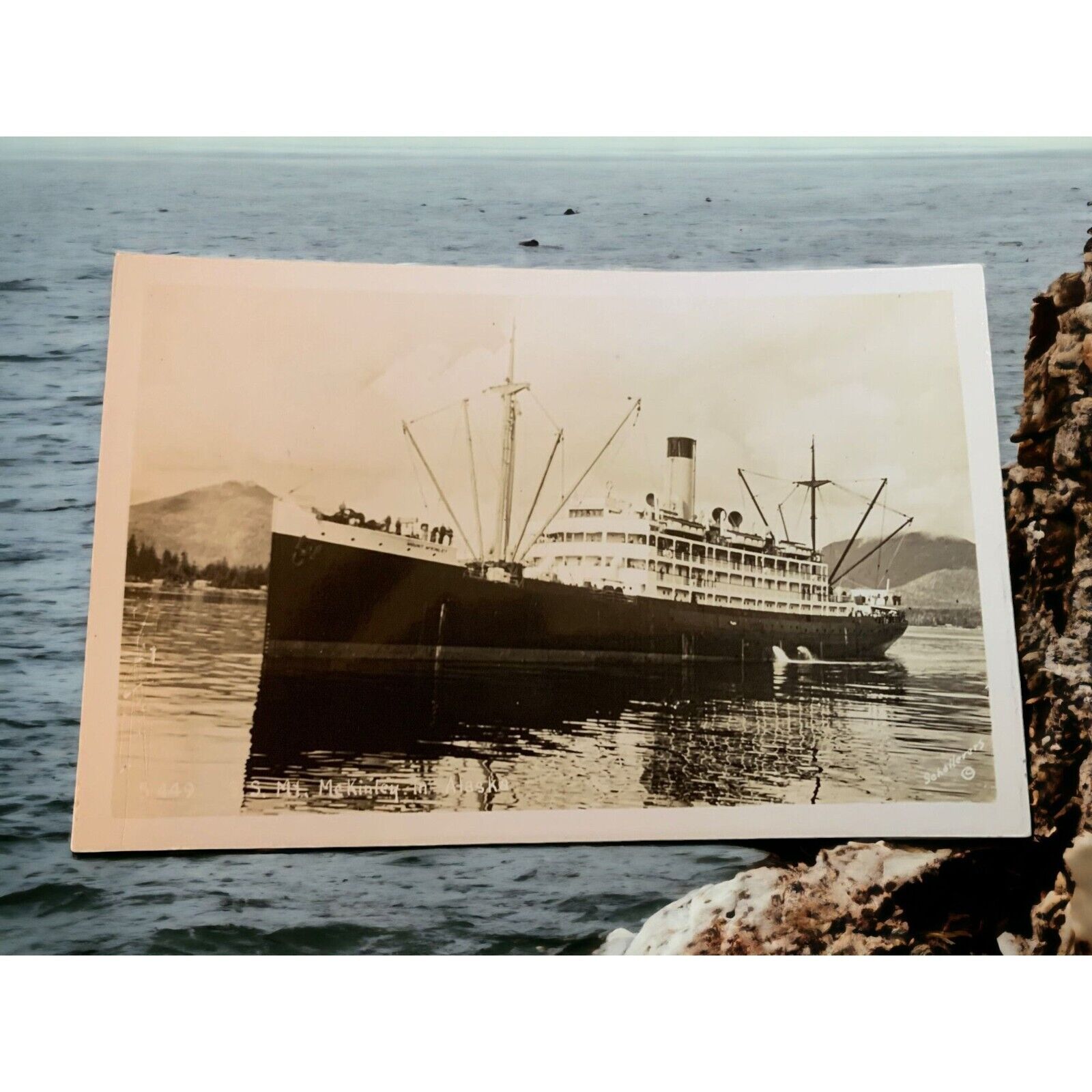 Vintage 1939-1959 S Mt McKinley Steamship CO Postcard