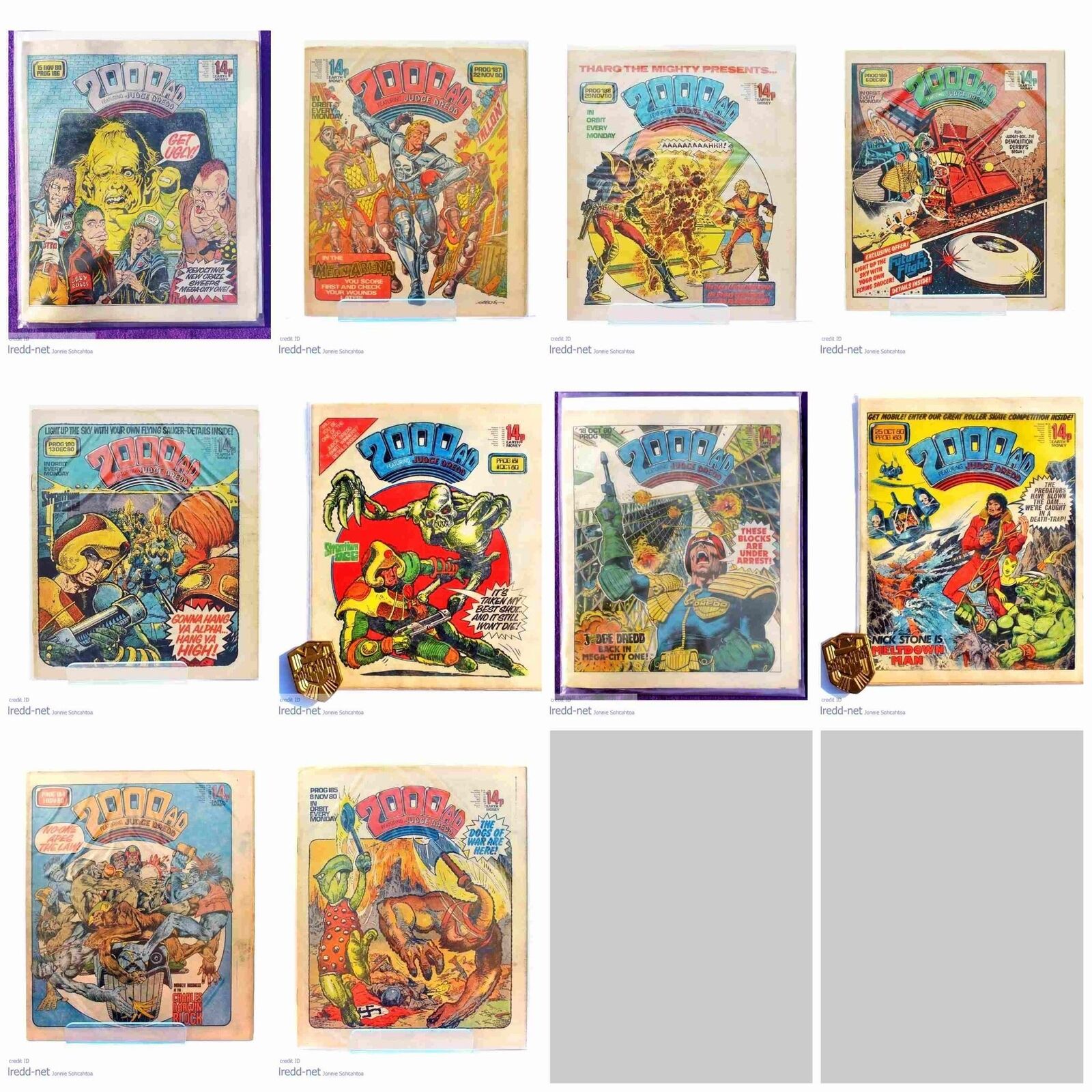 2000AD Prog 181-190 1st Judge McGruder Smith Art All 10 Comics 1980 UK Issues #