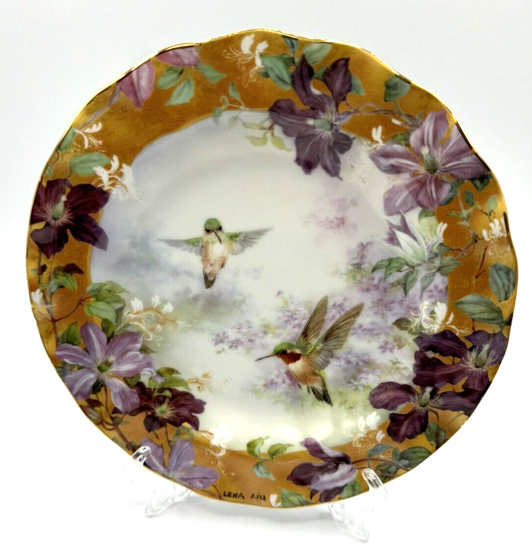 Lena Liu 1999 Delicate Treasures Ruby Splendor 2nd edition Hummingbird Plate