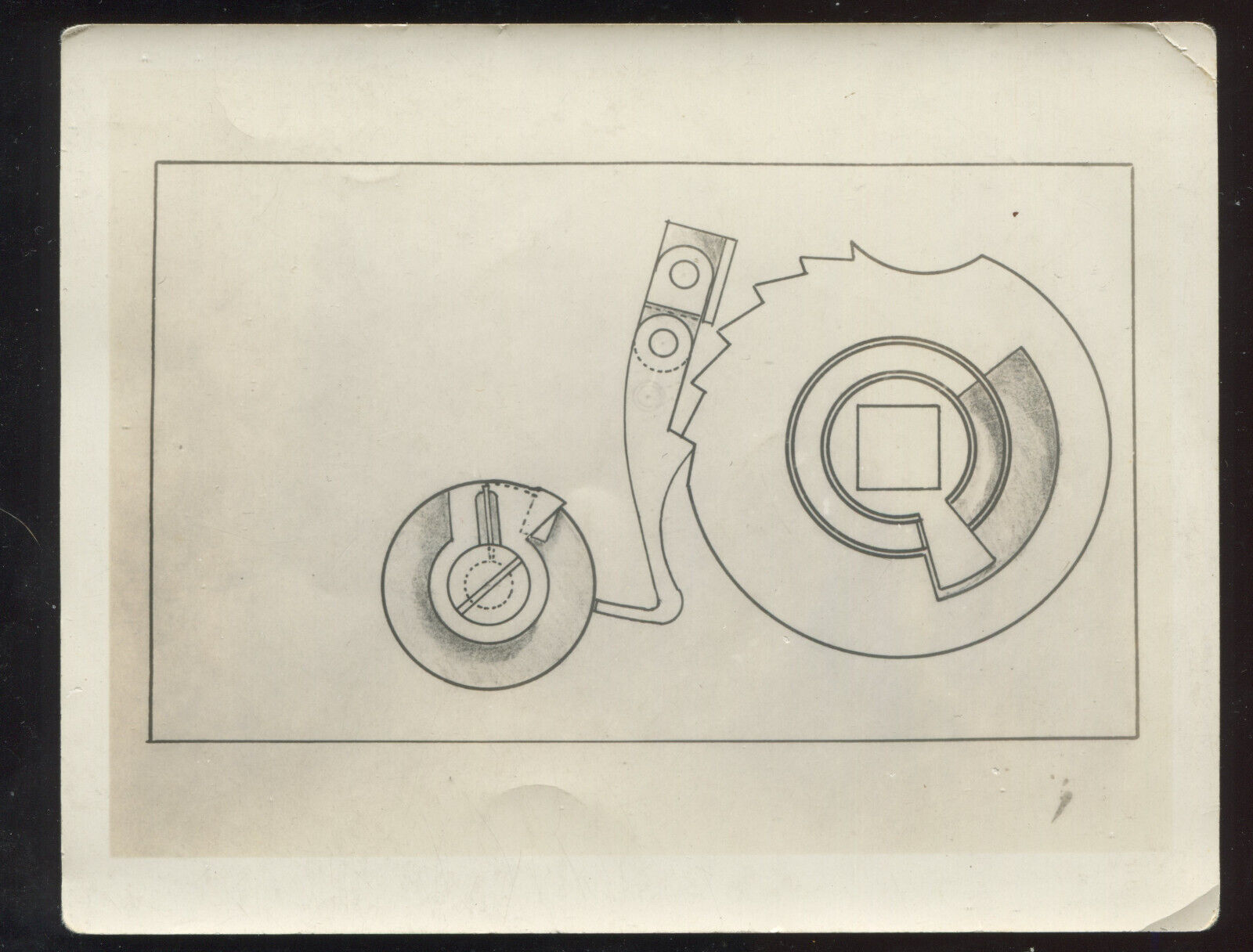 FOUND PHOTO Diagram Drawing of Mysterious Mechanism Odd Unusual Snapshot VTG