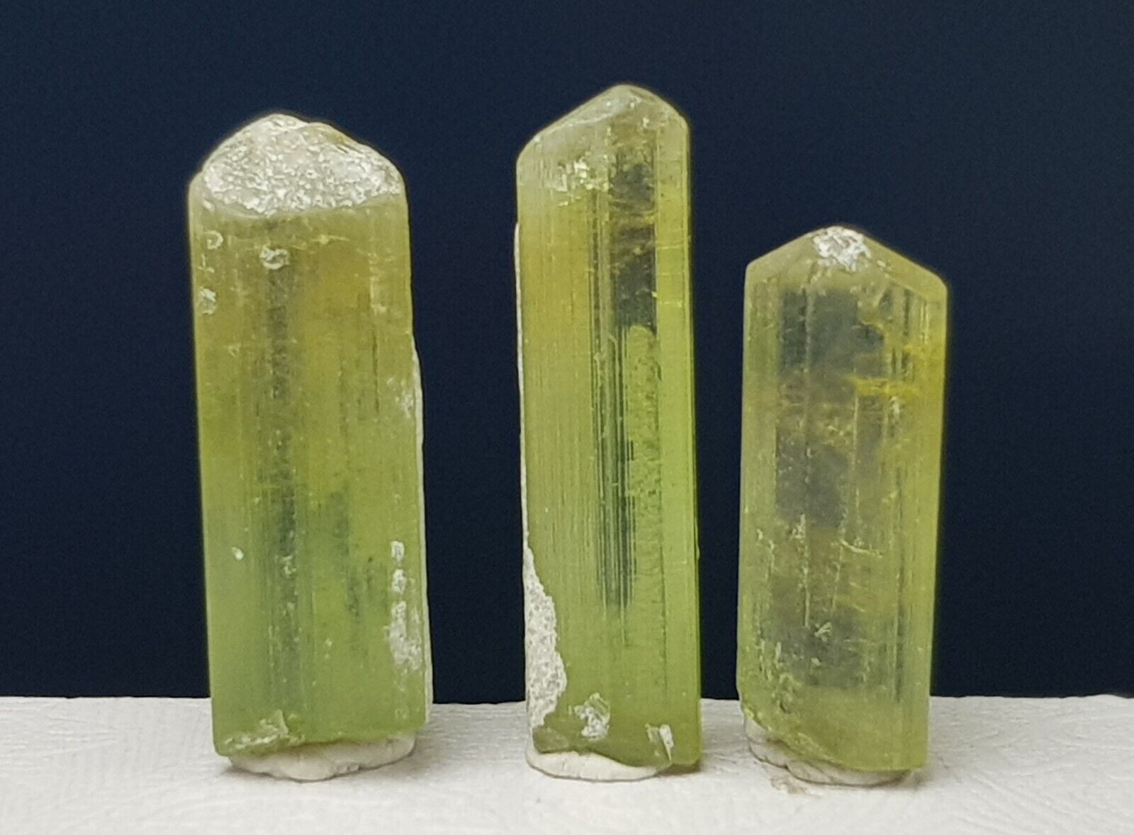 3picese 8.15Ct beautiful Natural green color Tourmaline crystal from Afghanistan
