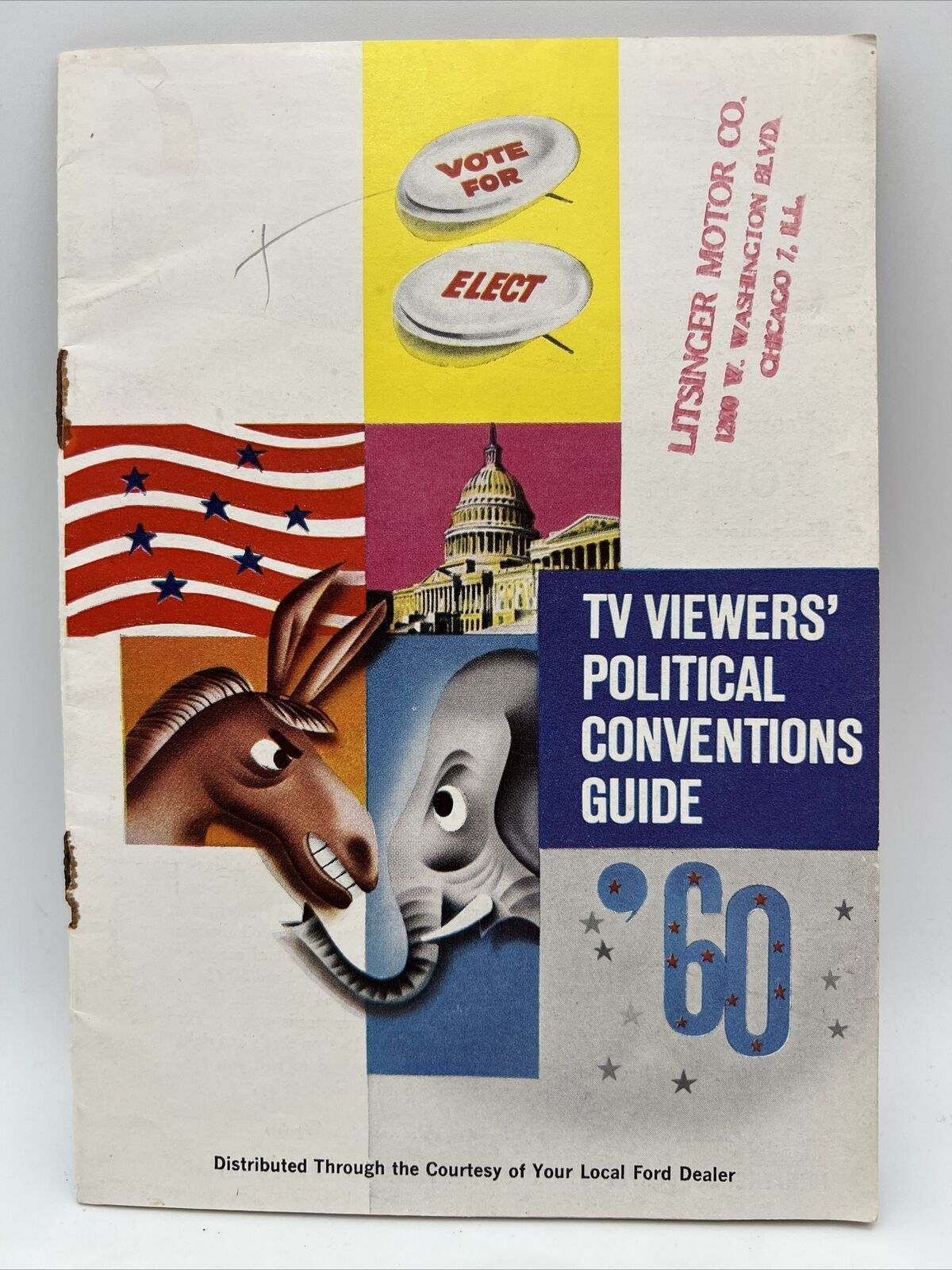 1960 FORD LISTINGER MOTOR CO CHICAGO TV Viewers\' Political Conventions Guide