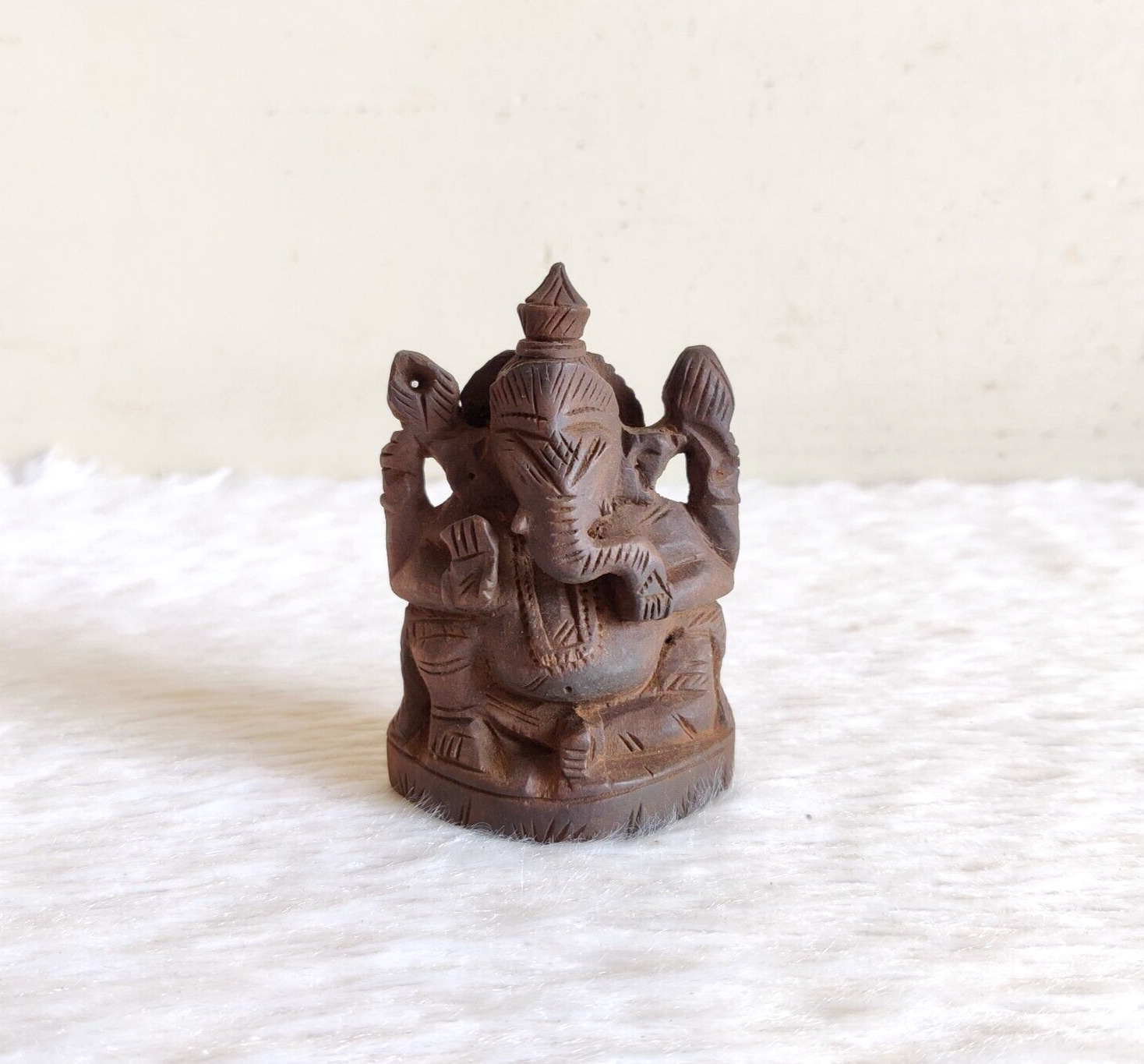 Antique Handmade Lord Ganesha Ganesh Figure Statue Wooden Old Collectible WD570