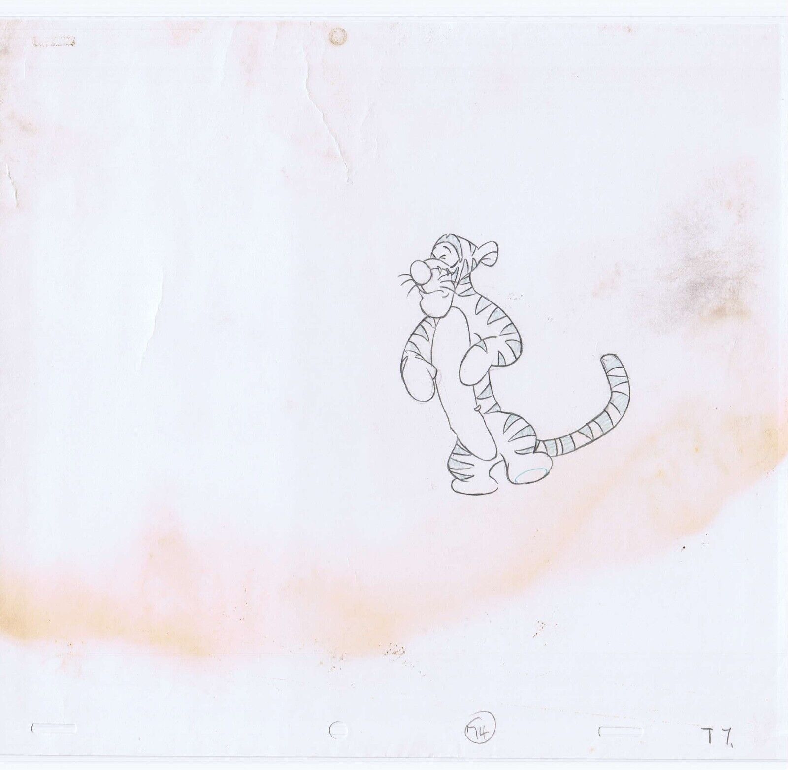 Winnie the Pooh Tigger Original Art w/COA Animation Production Pencils 74 T7