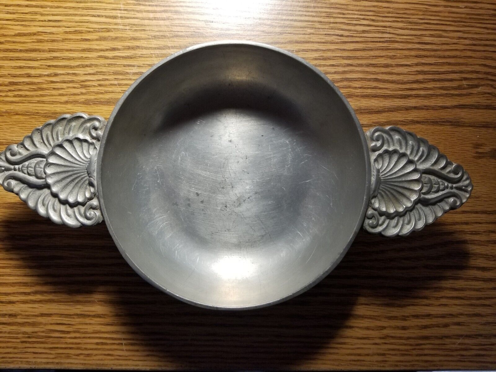 Antique Early French Louis XV Period Pewter Ecuelle Porringer 18th century