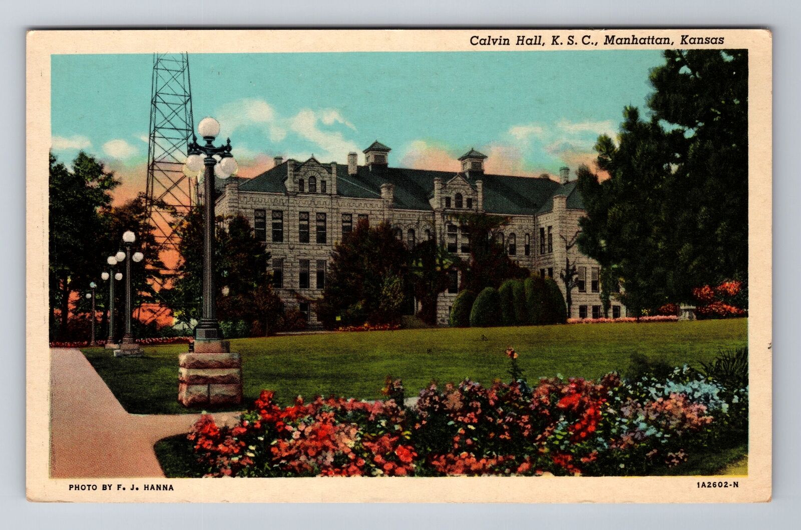 Manhattan KS-Kansas, Calvin Hall, K.S.C., Antique Vintage Souvenir Postcard
