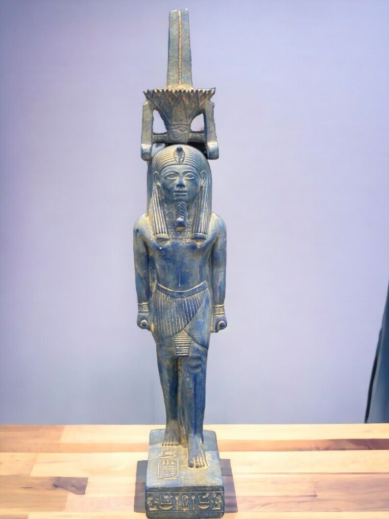 Antique Rare Ancient God Nefertem with crown Pharaonic Hieroglyphic Egyptian BC