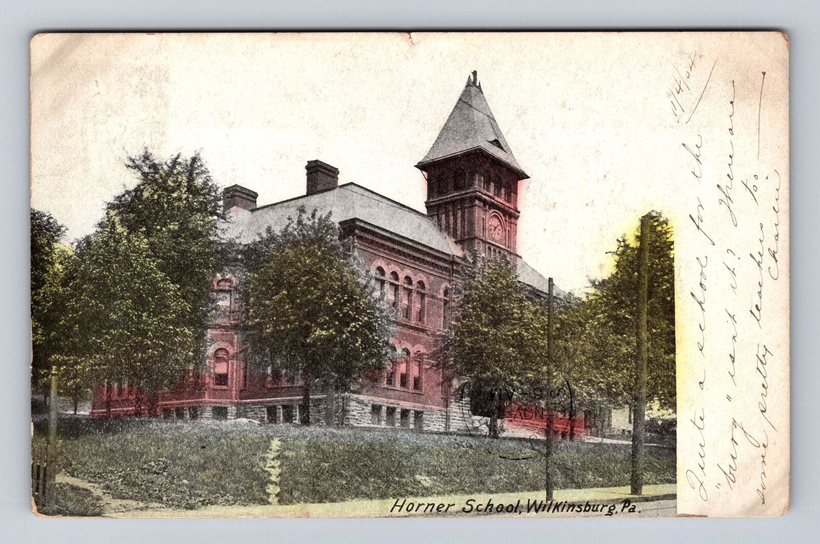 Wilkinsburg PA-Pennsylvania, Horner School, Antique Vintage Souvenir Postcard