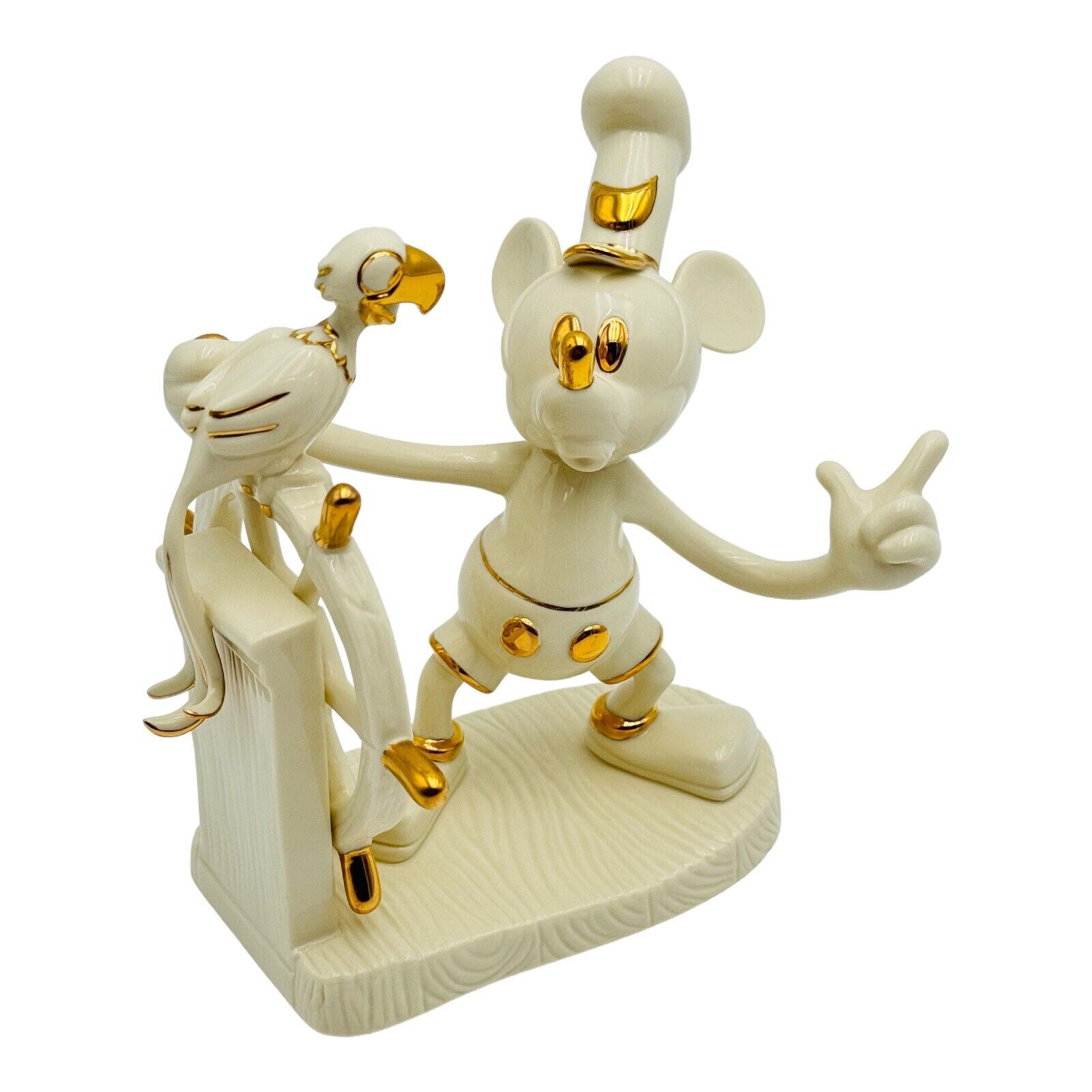 Lenox Walt Disney Mickey Mouse Steamboat Willie Figurine Ivory & Gold NEW