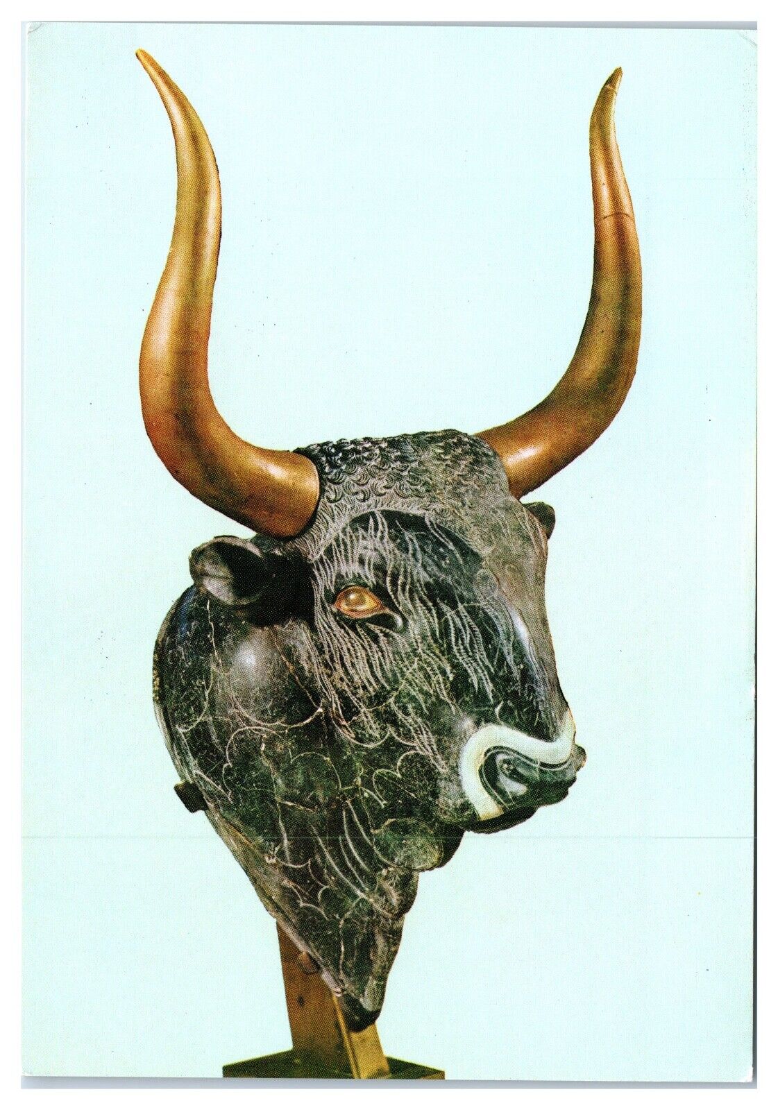 Postcard Bull\'s Head Rhyton Knossos 16th Cent B.C. Heraklion Museum Crete Greece