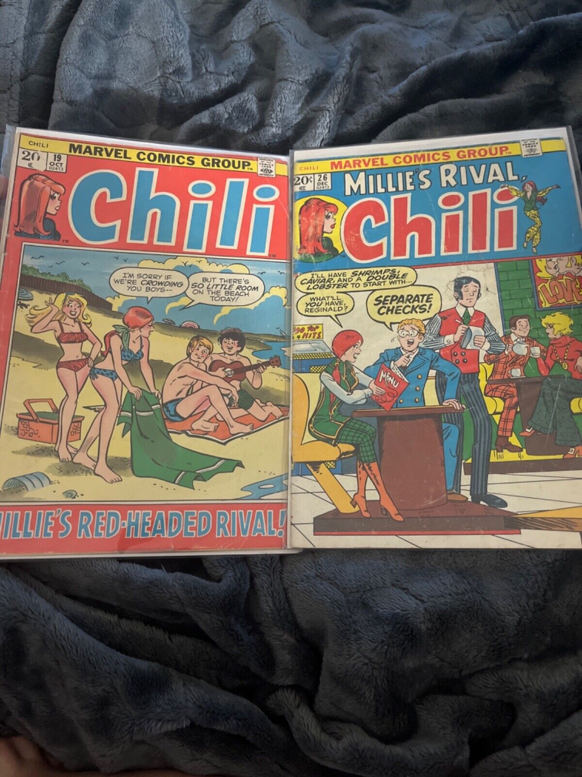 2 vintage 1969 Chili Comics in decent shape. AS IS