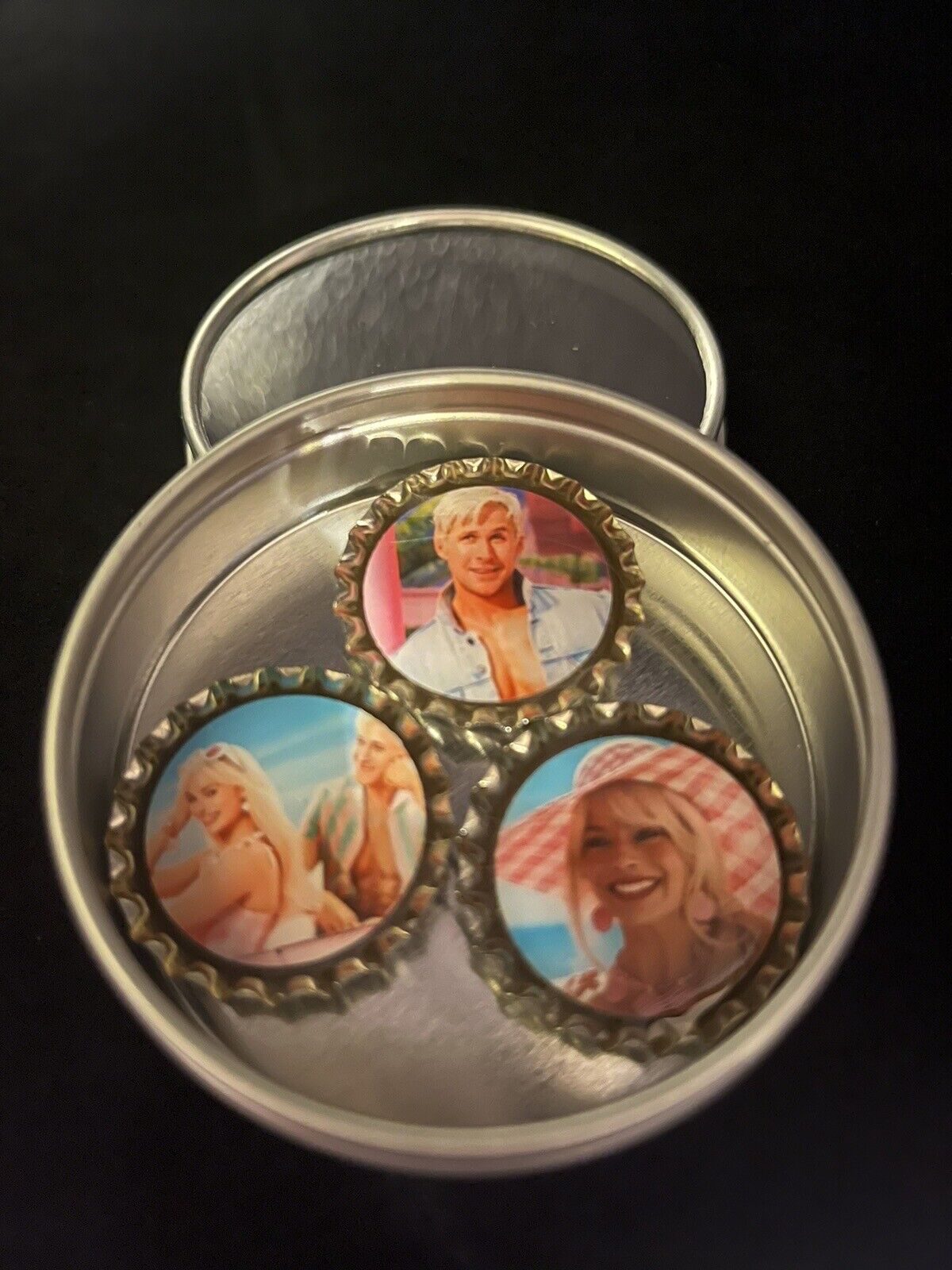 Barbie Movie inspired / Mothers Day Gift  / Ken /3 Magnets In Gift Tin / Kitchen