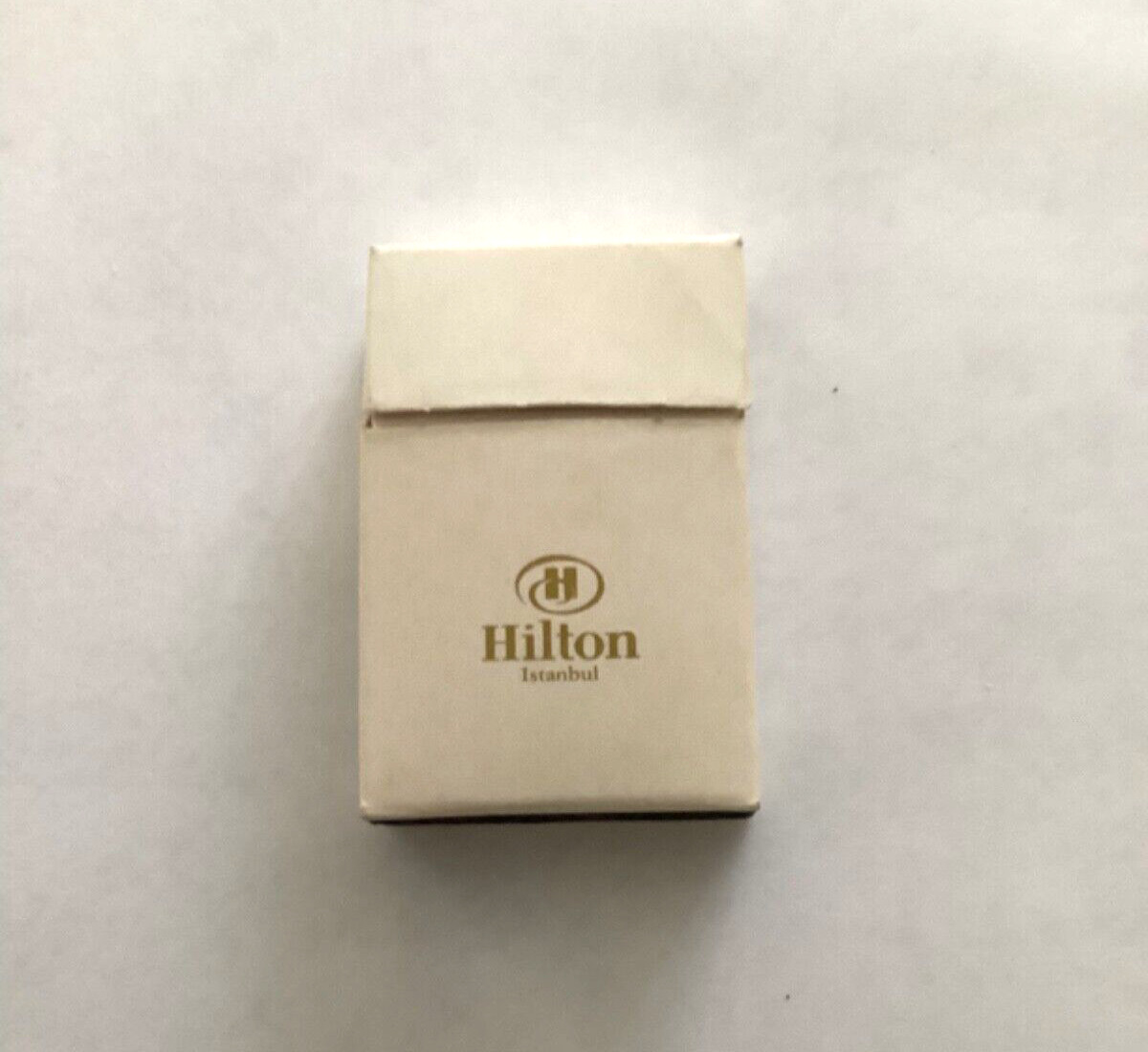 Vintage Hilton Istanbul Turkey Advertising Matchbox shaped like cigarette pack