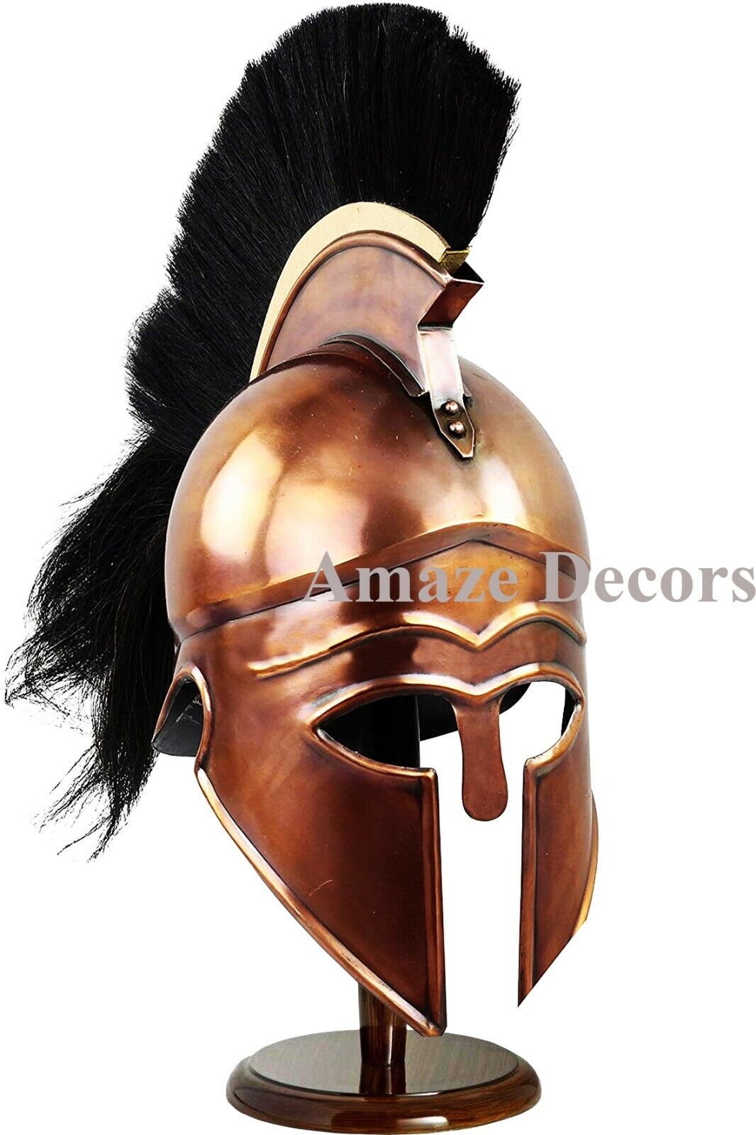 Medieval Hollywood Costume Armor Roman Greek Corinthian Helmet with Wood Stand