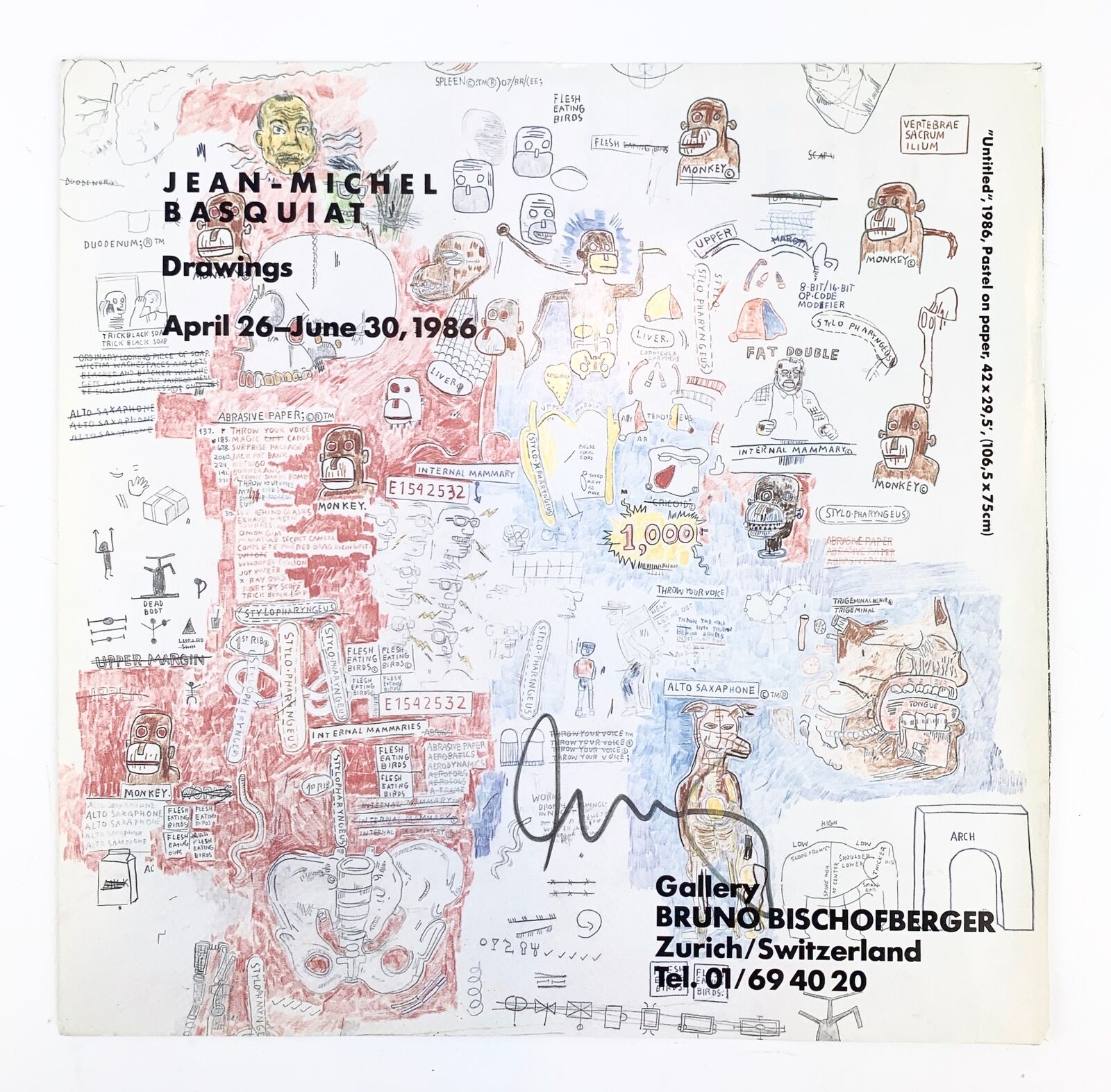 Basquiat, Jean-Michel 1986 Bruno Bischofberger Exhibition Announcement - SIGNED