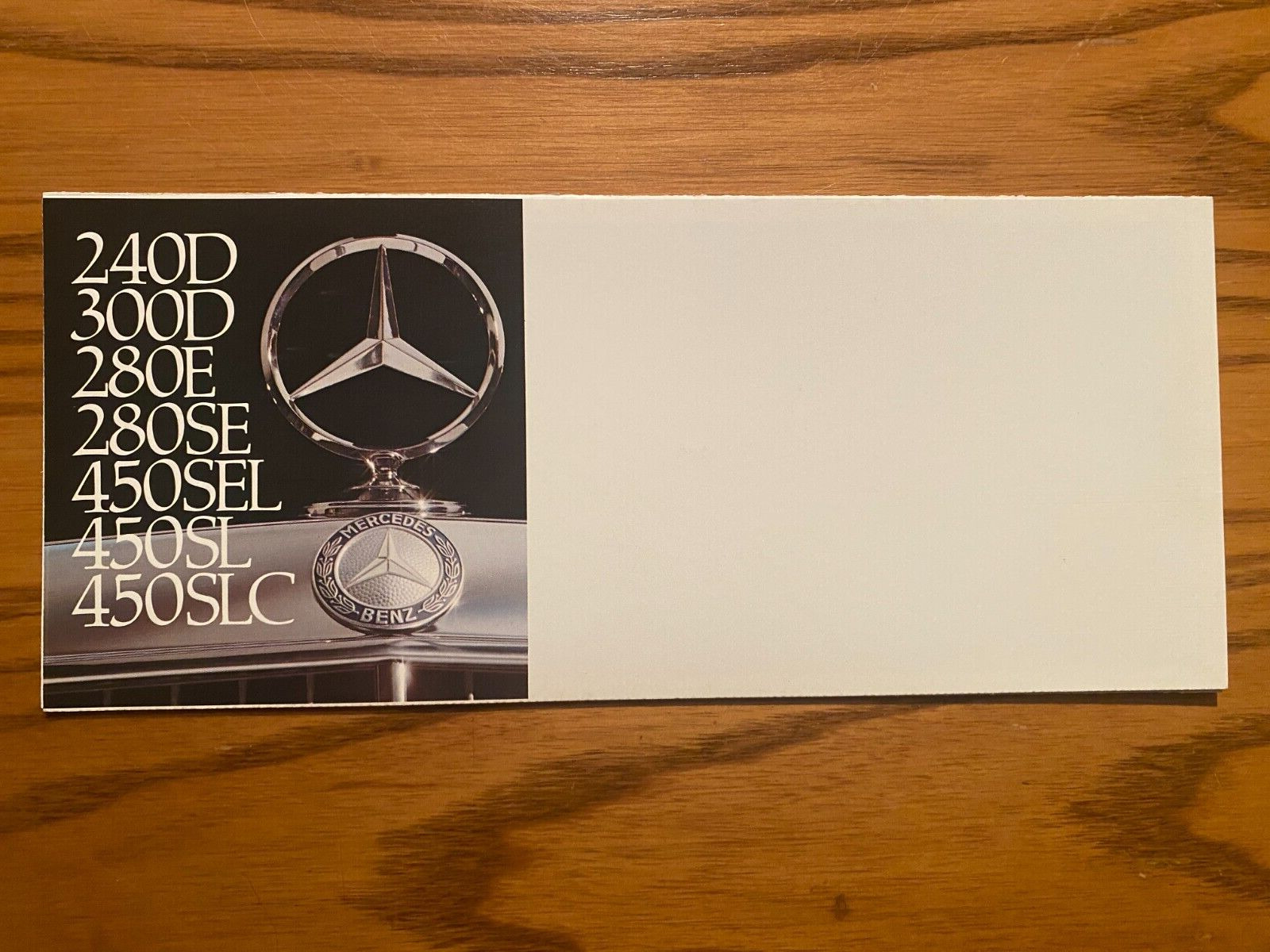 1977 Mercedes-Benz Foldout Sales Brochure - 240, 280, 300, 450 Series Gas/Diesel