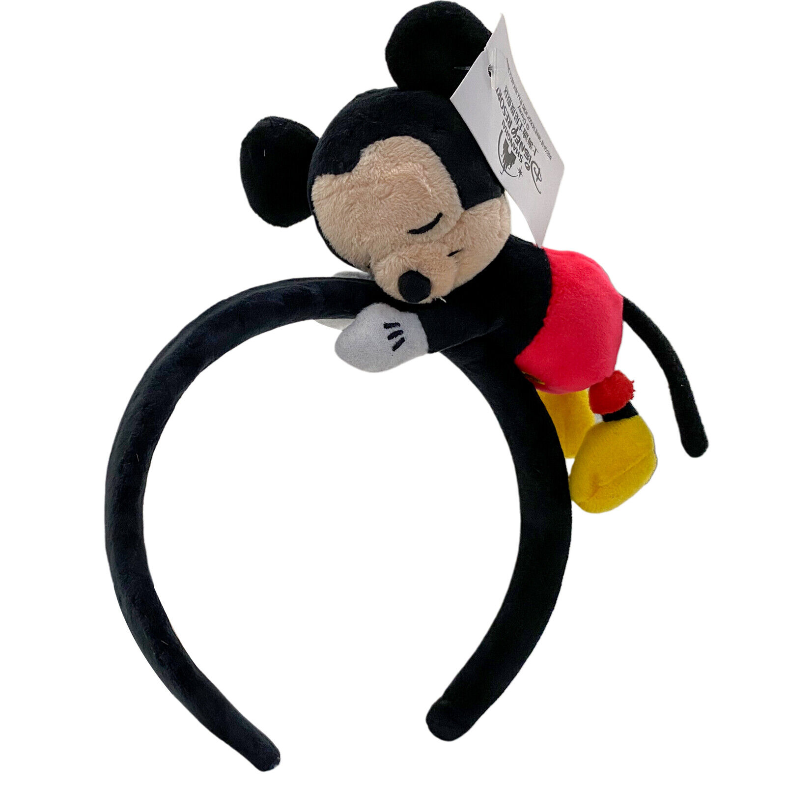Disney-Parks Shanghai Baby Mickey Mouse Sleeping Plush Ears Headband Cartoon