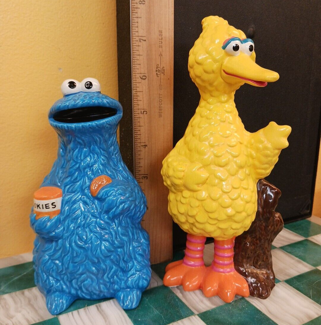 Gorham Sesame Street Figure Lot (2) Vintage 1976 Decorative Henson Muppets