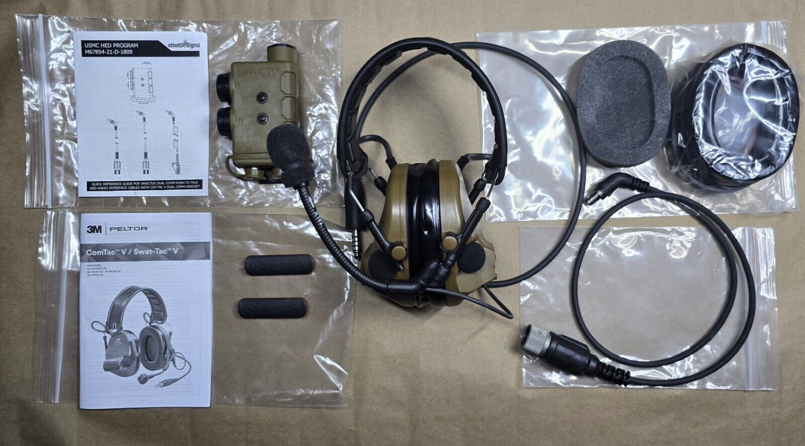 New 3M Peltor ComTac V Dual Comm Capable, With Accessories