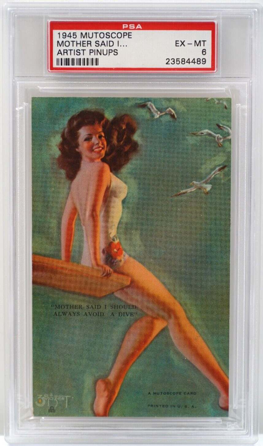 Vintage 1940\'s Mutoscope, Artist Pin-Up, Mother Said I..., Card PSA 6