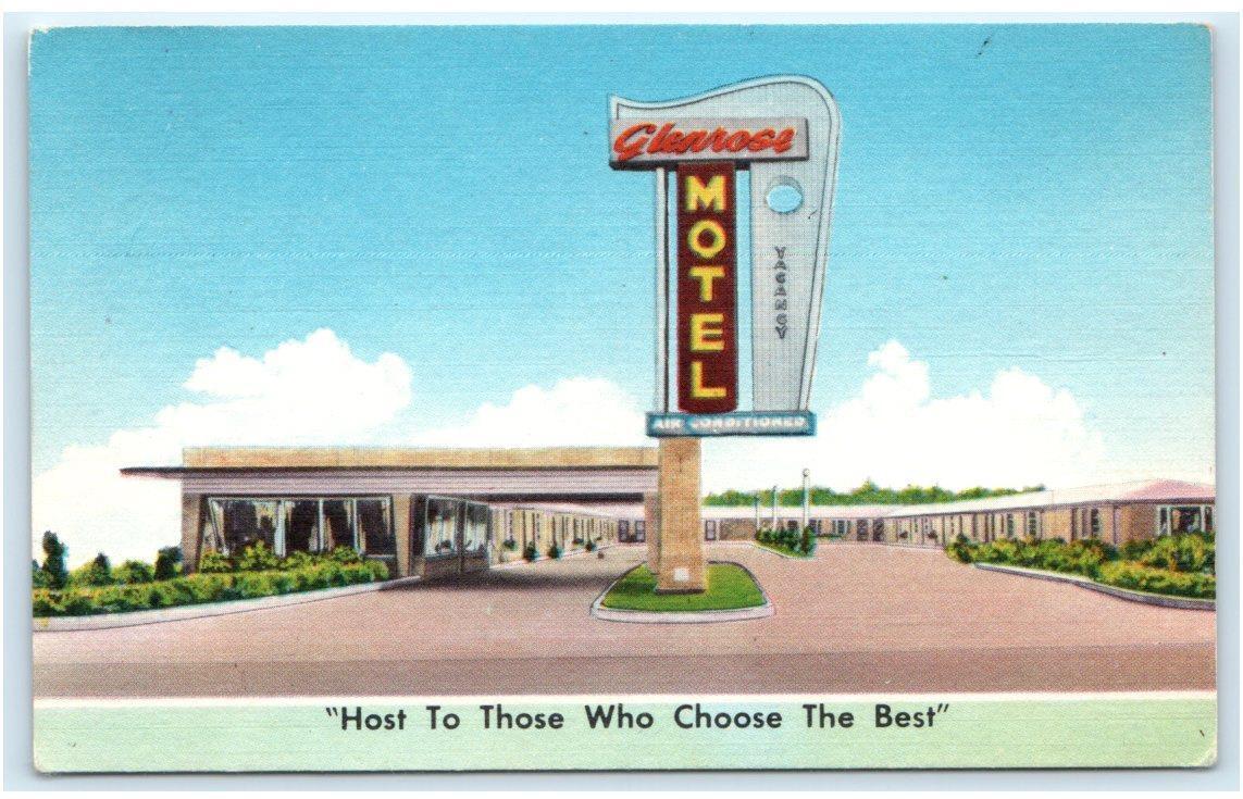 NEW ORLEANS, LA Louisiana ~ Roadside GLENROSE MOTEL  c1950s Linen Postcard