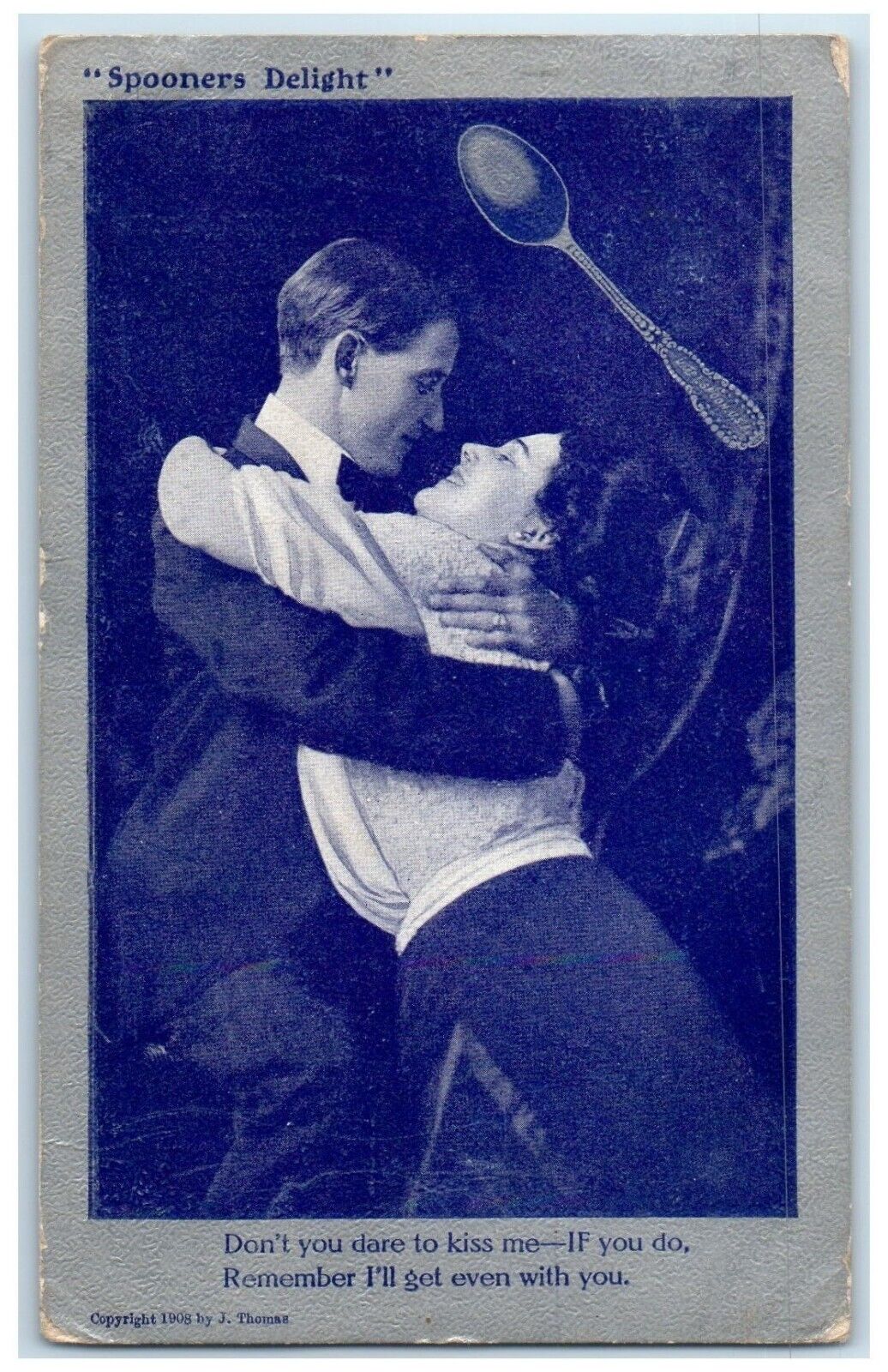 1908 Spooners Delight Couple Romance Meeker Oklahoma OK Posted Antique Postcard