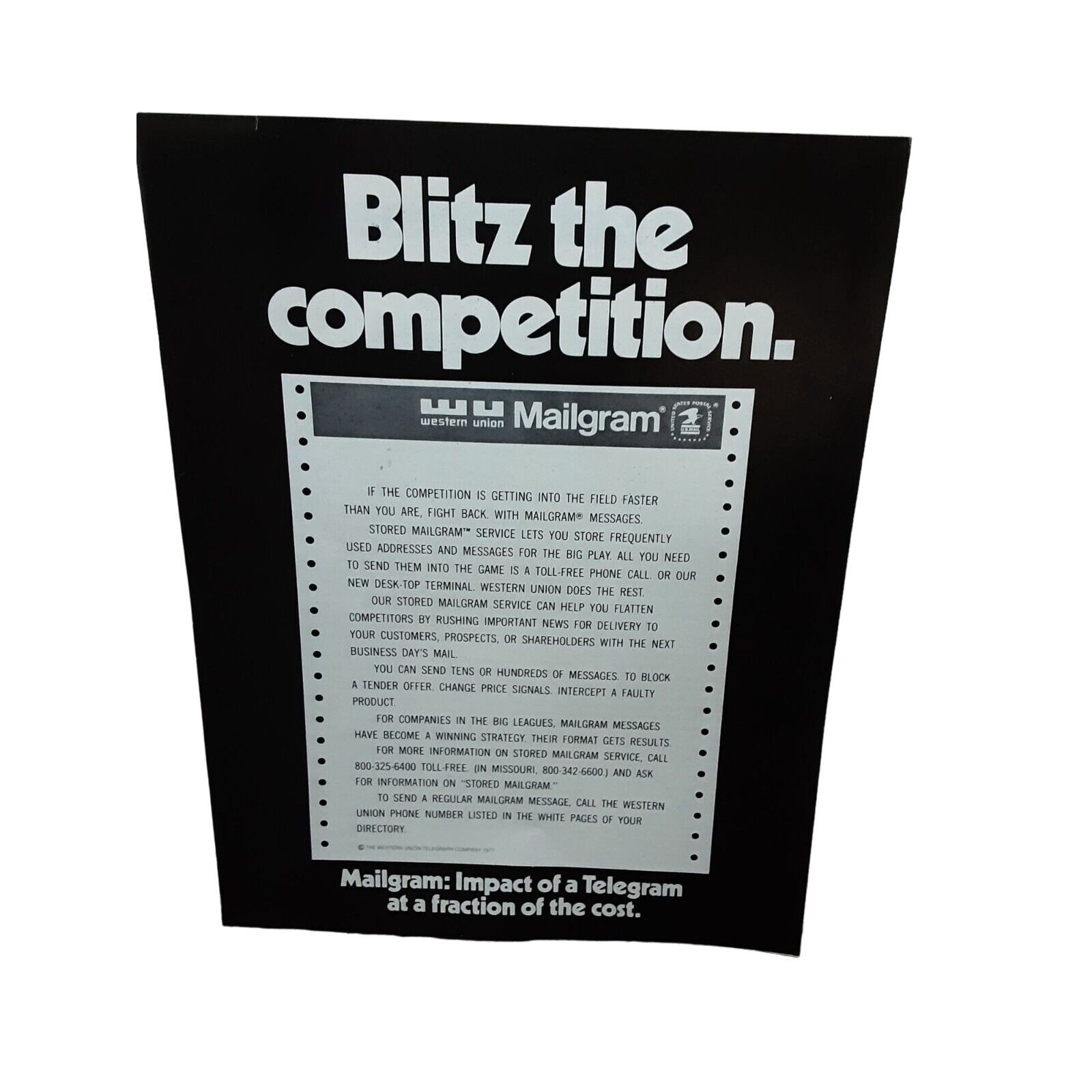 1977 USPS Western Union Mailgram Vintage Print Ad