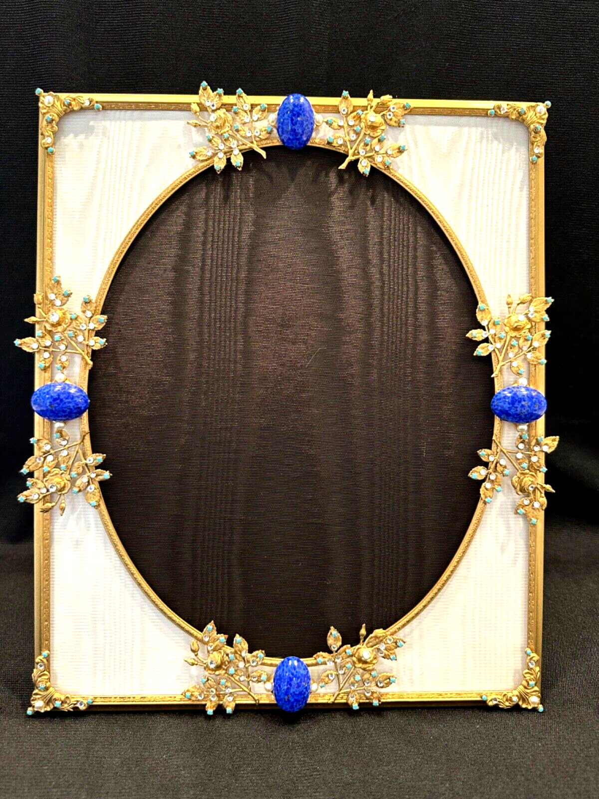 ANTIQUE C 1920 JEWELED PICTURE FRAME