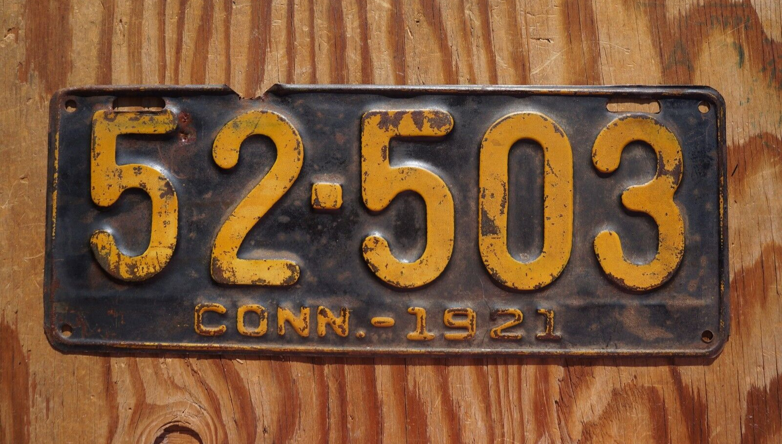 1921 CONNECTICUT License Plate # 52 - 503
