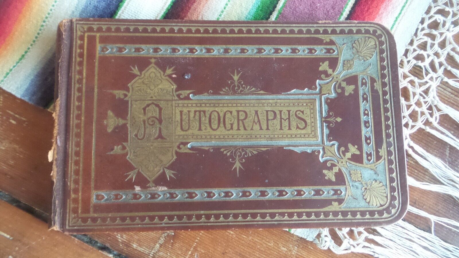Antique Victorian AUTOGRAPH BOOK ALBUM 1880s, Columbus, Ohio, Poem, Emma Compton