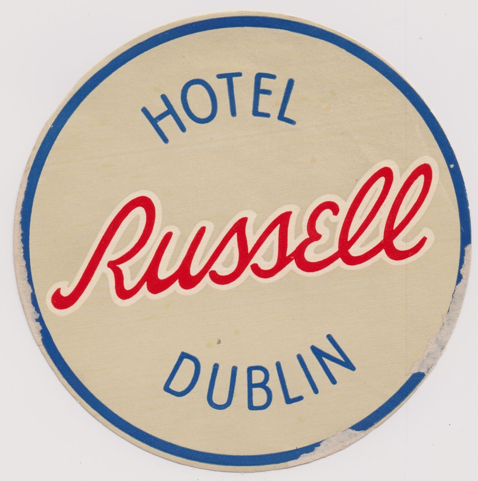 Hotel Russell Dublin Ireland  Luggage Label 