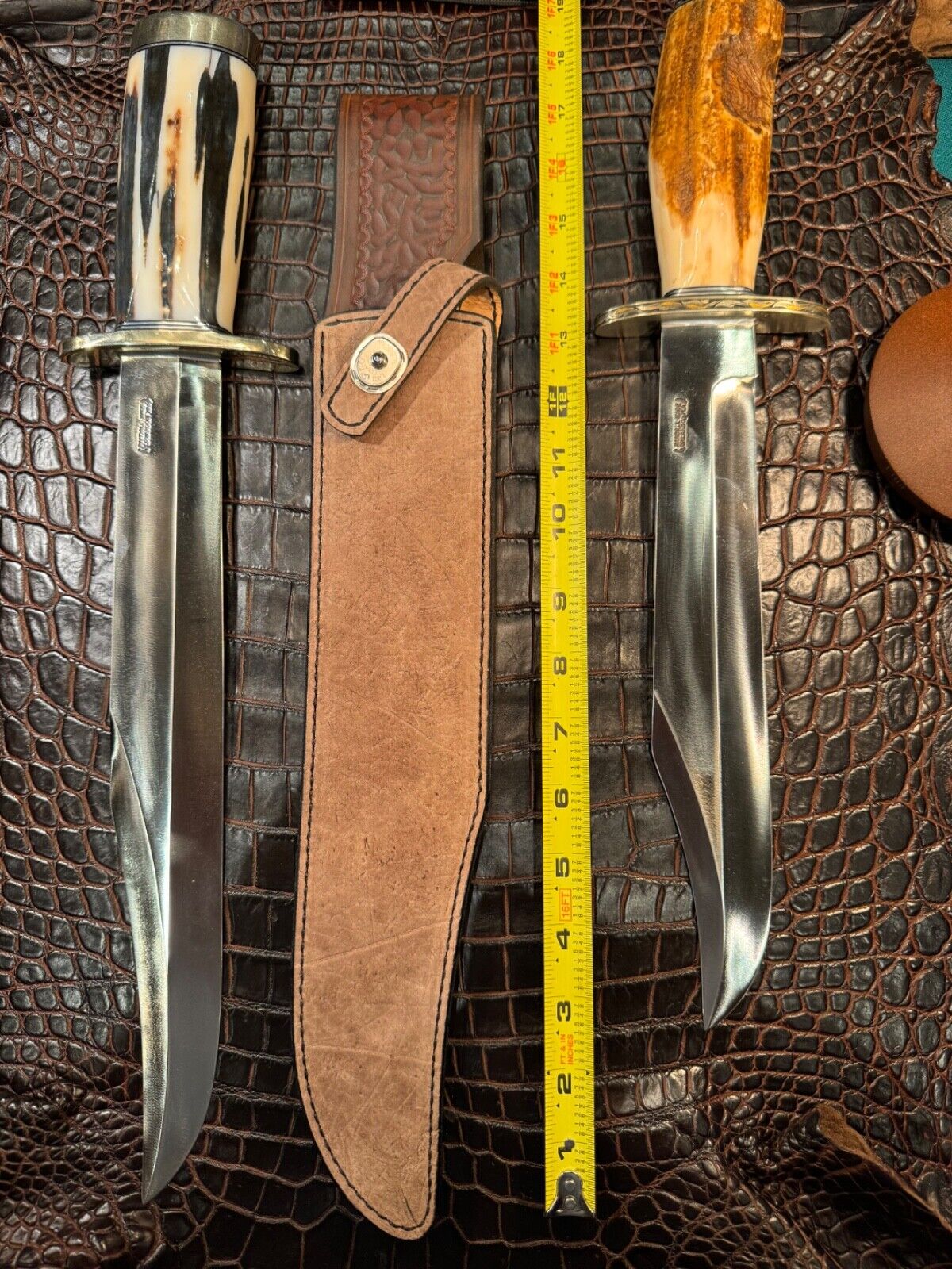 Custom Randall Knife Sheath Grey Taupe Hippo Thorpe or Confederate Bowie