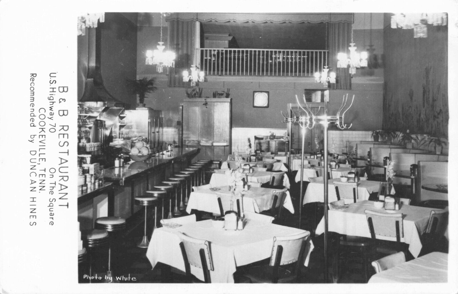 TN-Cookeville, Tennessee-RPPC-Interior view of the B & B Restaurant c1950's A35