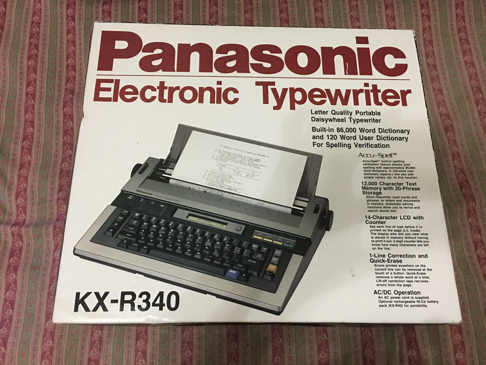 Vintage Panasonic Electronic Typewriter R340
