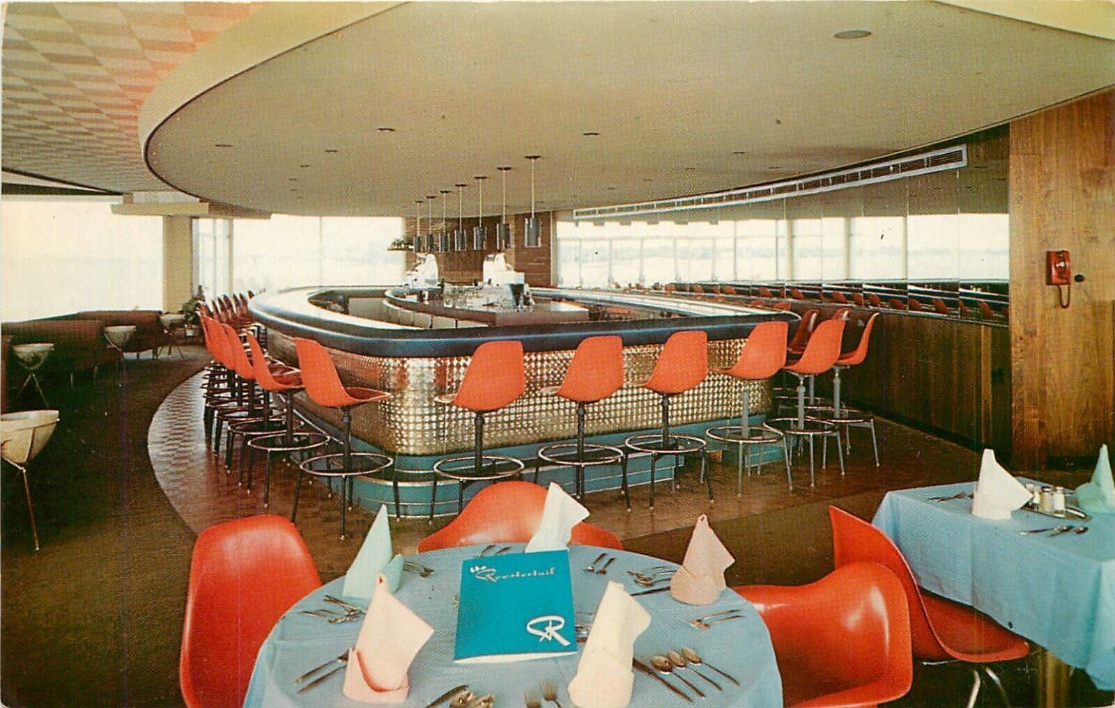 c1950s The Roostertail Bar, Interior View, Detroit, Michigan Postcard